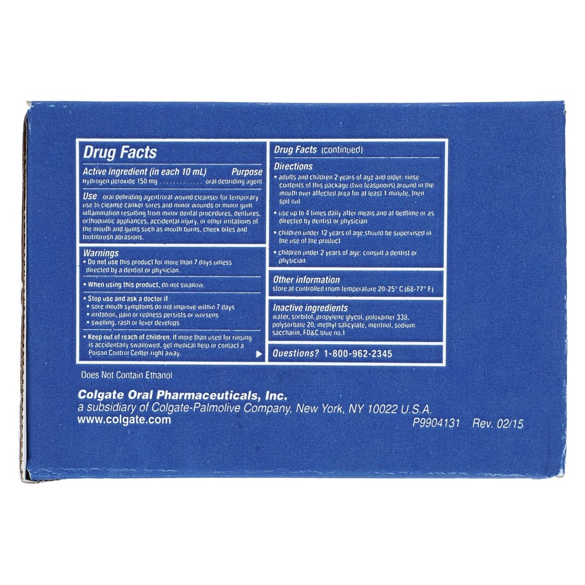 Colgate Peroxyl Mouth Sore Rinse, 1.5% Hydrogen Peroxide, Alcohol-Free, Mint, 10 mL Unit Dose Packets, 50/Box thumbnail 7