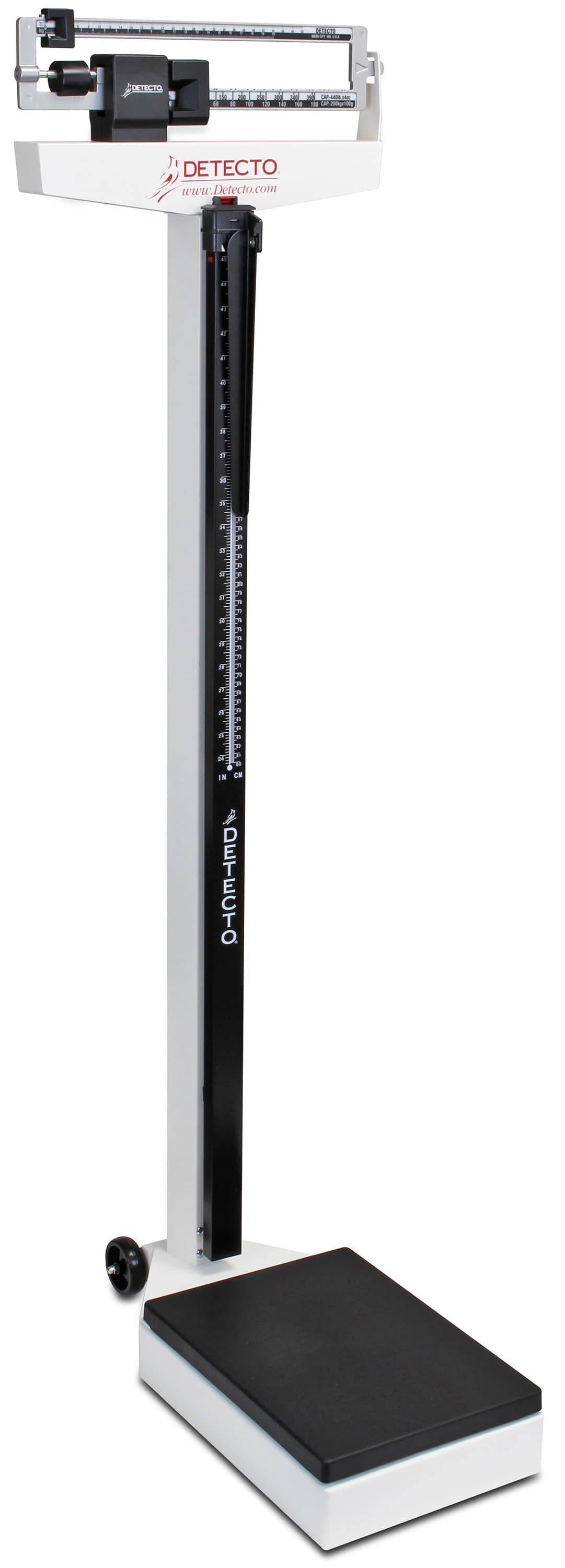 Detecto Dual-Reading Physician Scale with Height Rod and Wheels - Scale Phys Dual w/Ht Rod & Whl - Image 1