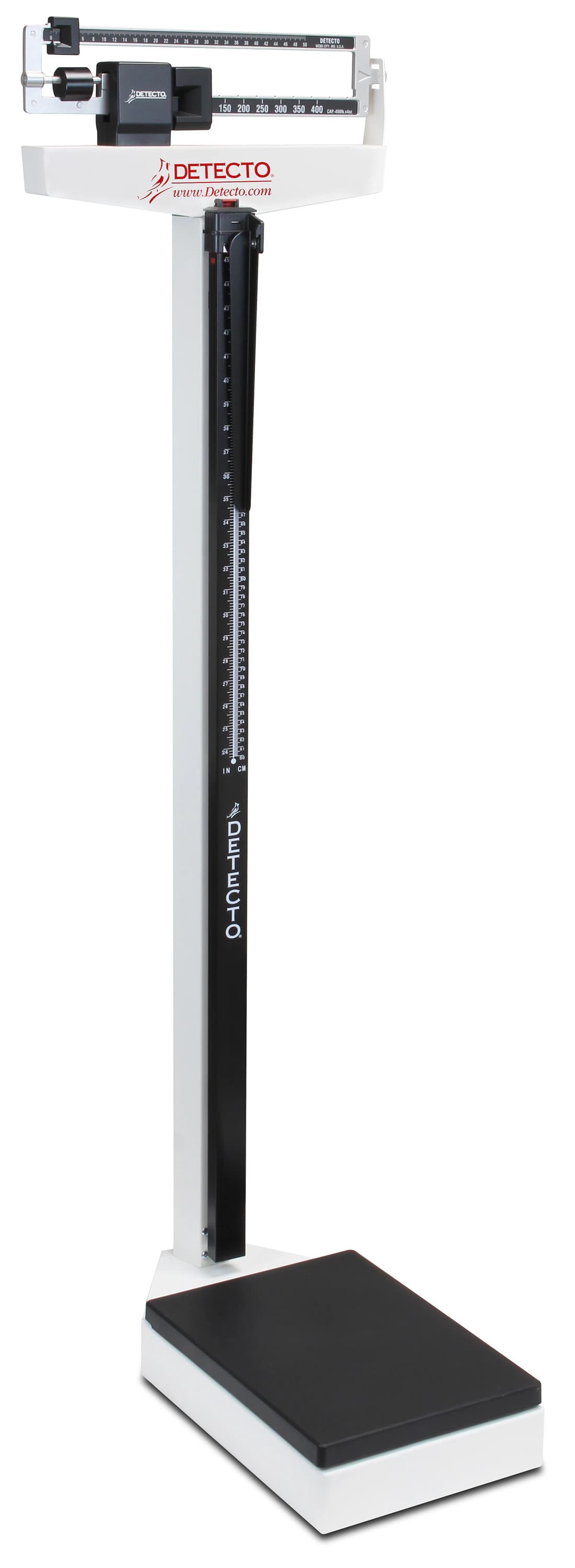 Detecto Physician Scale Beam with Height Rod, 400 lb Capacity, Mechanical - Scale Beam W/Height Rod - Image 1