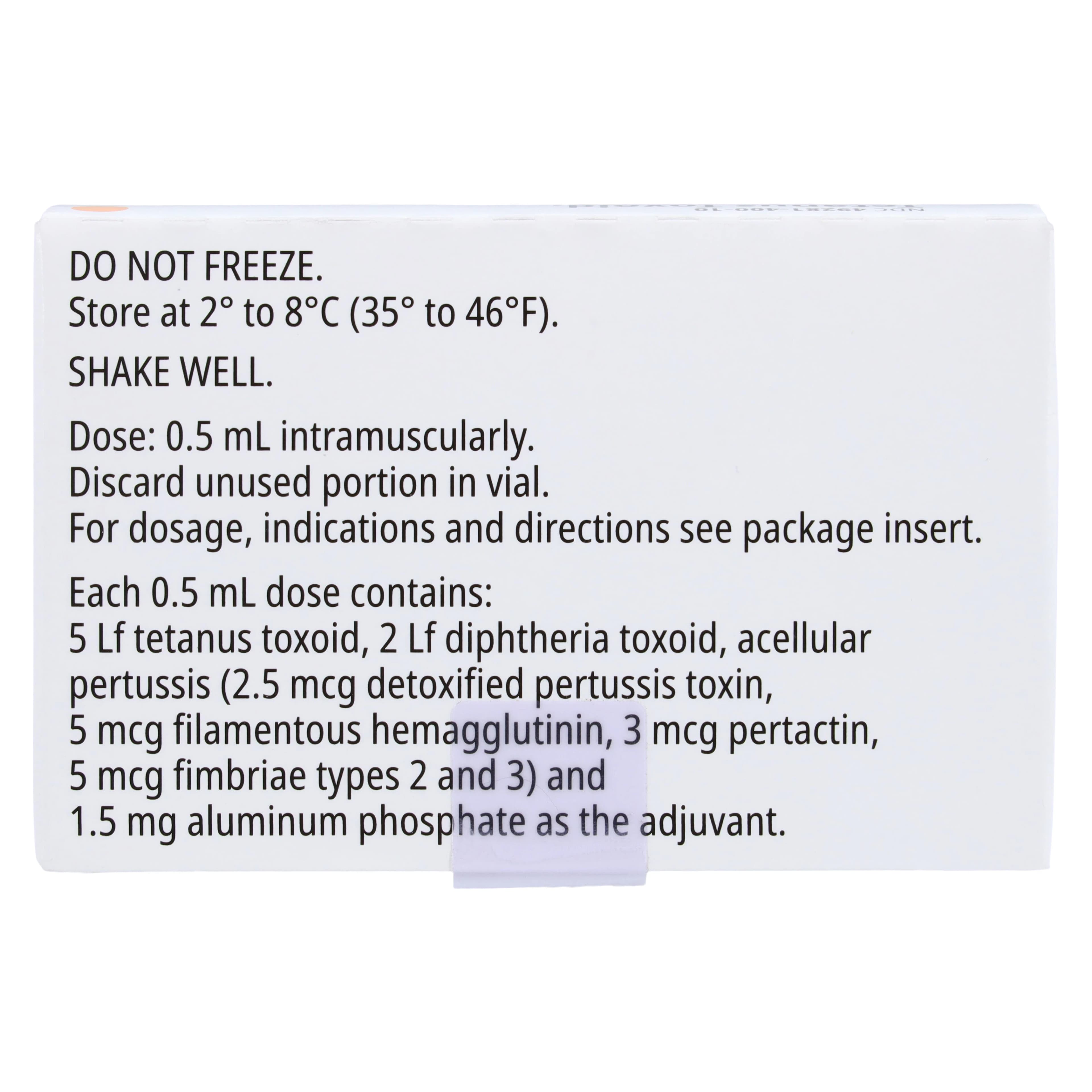 Adacel Tdap SDV Injectable, Adolescent/Adult, 0.5mL, 10/Package thumbnail 2