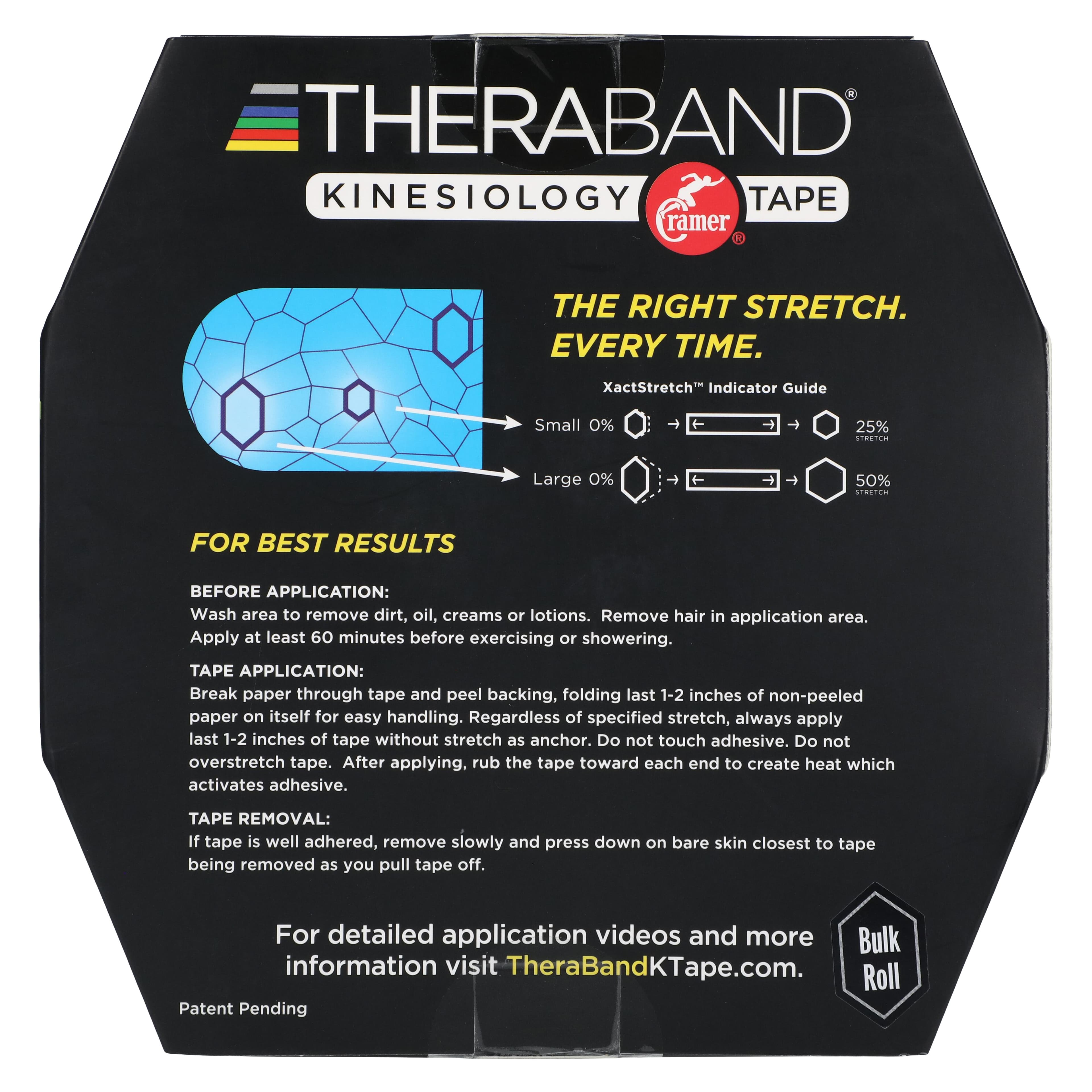 TheraBand K Tape Kinesiology Tape, 2" x 103.3', Black/Gray, Latex-Free thumbnail 4
