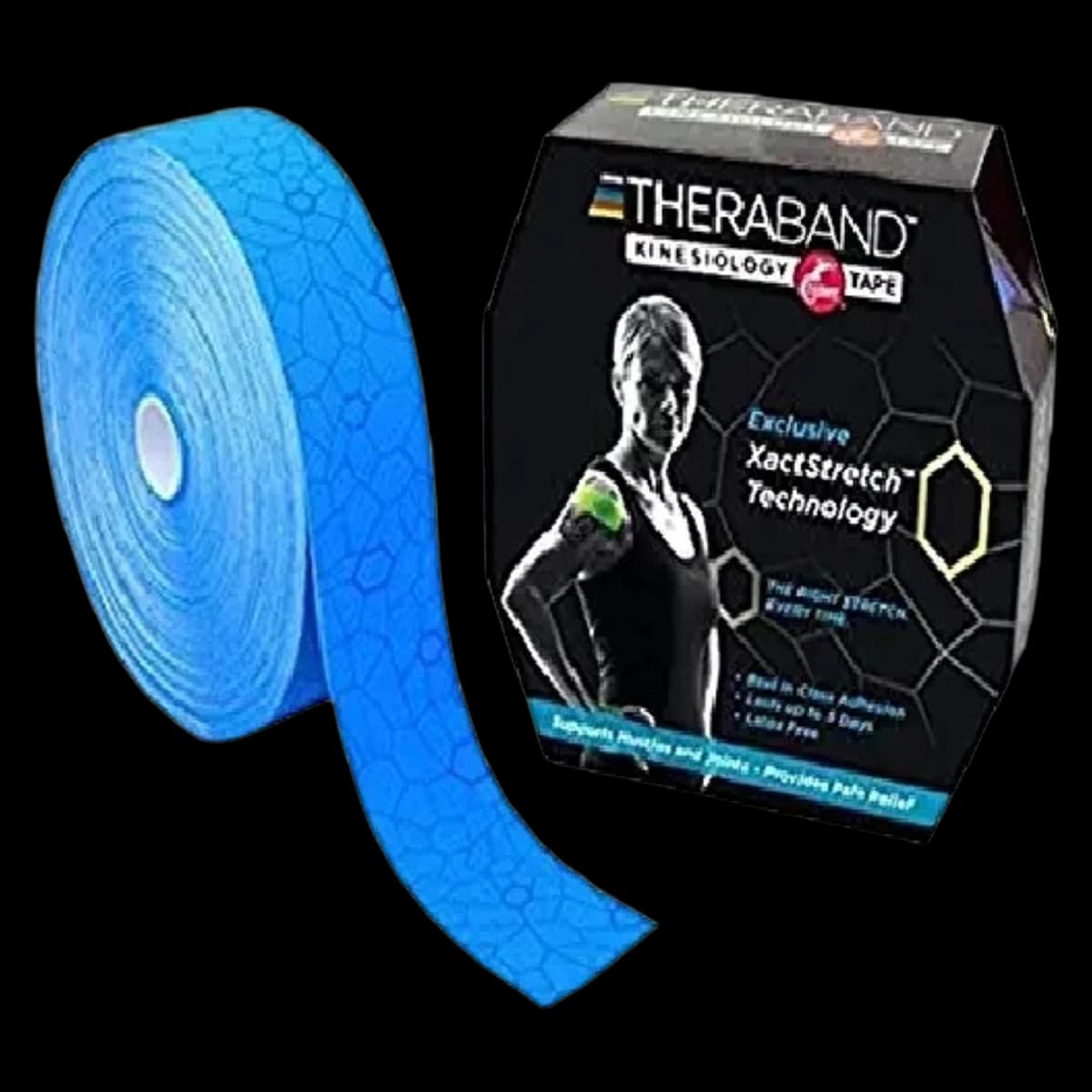 TheraBand K Tape Kinesiology Tape, Cotton, 2" x 103.3', Blue, Non-Latex - TheraBand K Tape Blue/Blue - Image 1