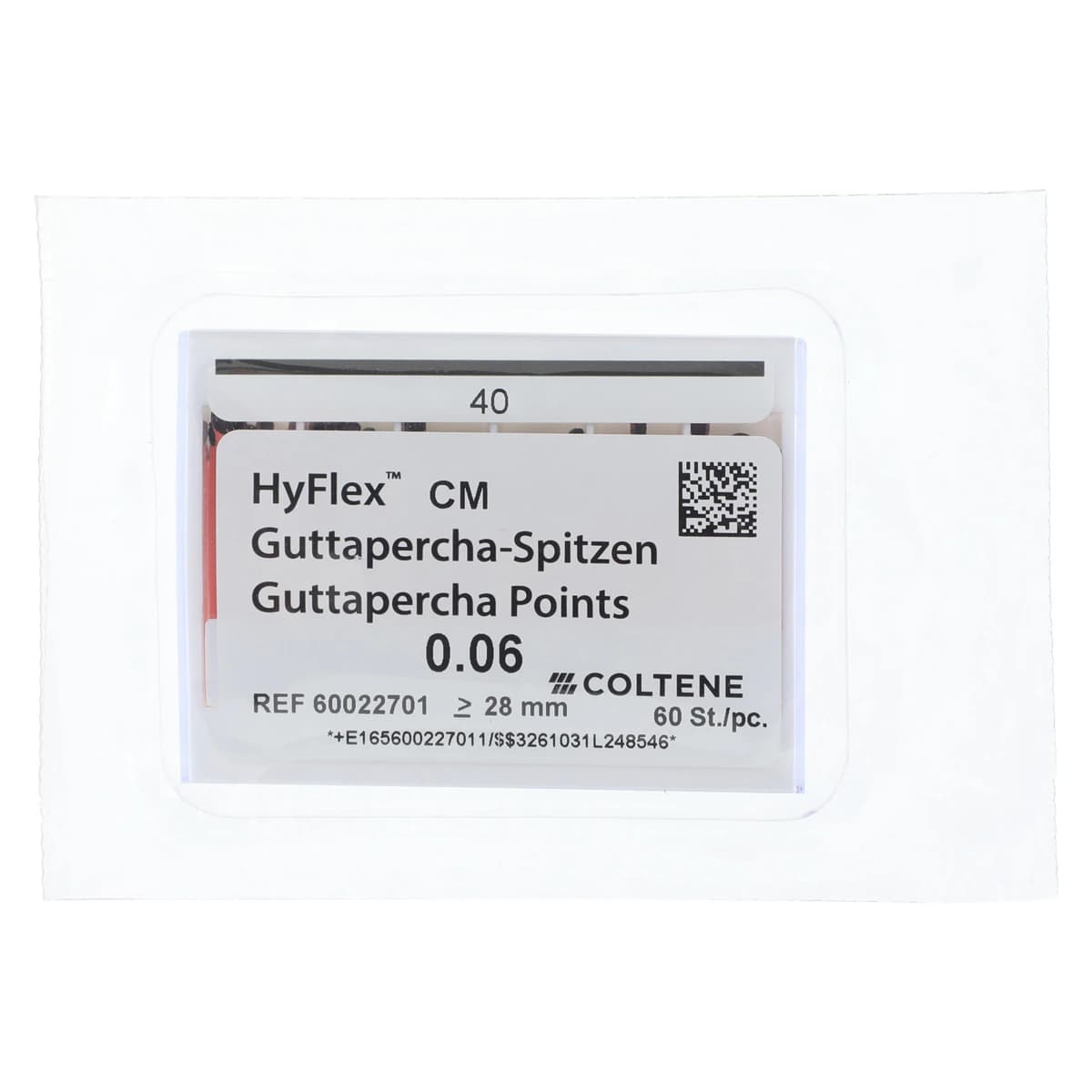 HyFlex CM Gutta-Percha Points, Taper .06, Size #40, Black, 60/Pkg, 60022701 - HyFlex CM GuttaPercha Points - Taper .06 - Size #40 - Image 1