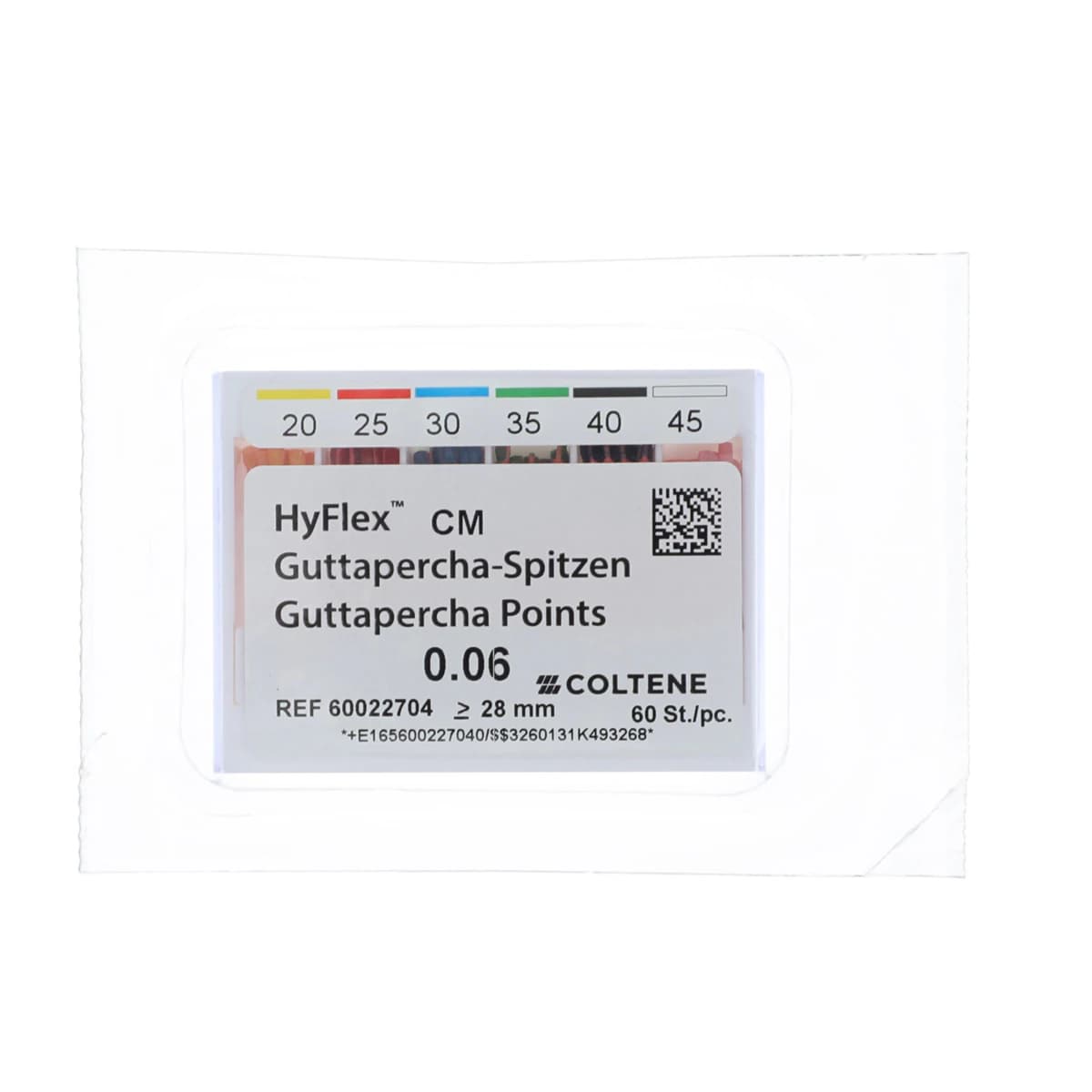 HyFlex CM Gutta-Percha Points, Assorted Sizes 20-45, .06 Taper, 60/Pkg, 60022704 - HyFlex CM Guttapercha points Assortment .06 #20-45 60/Pk - Image 1