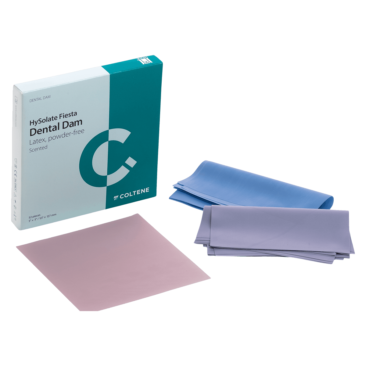 HySolate Latex Dental Dam, Light Medium, 5" x 5" (127 x 127 mm), Powder Free, Low Protein, 364/Box, 60034432 - HySolate Latex Dental Dam 5x5 Light Medium Pack of 364 - Image 1