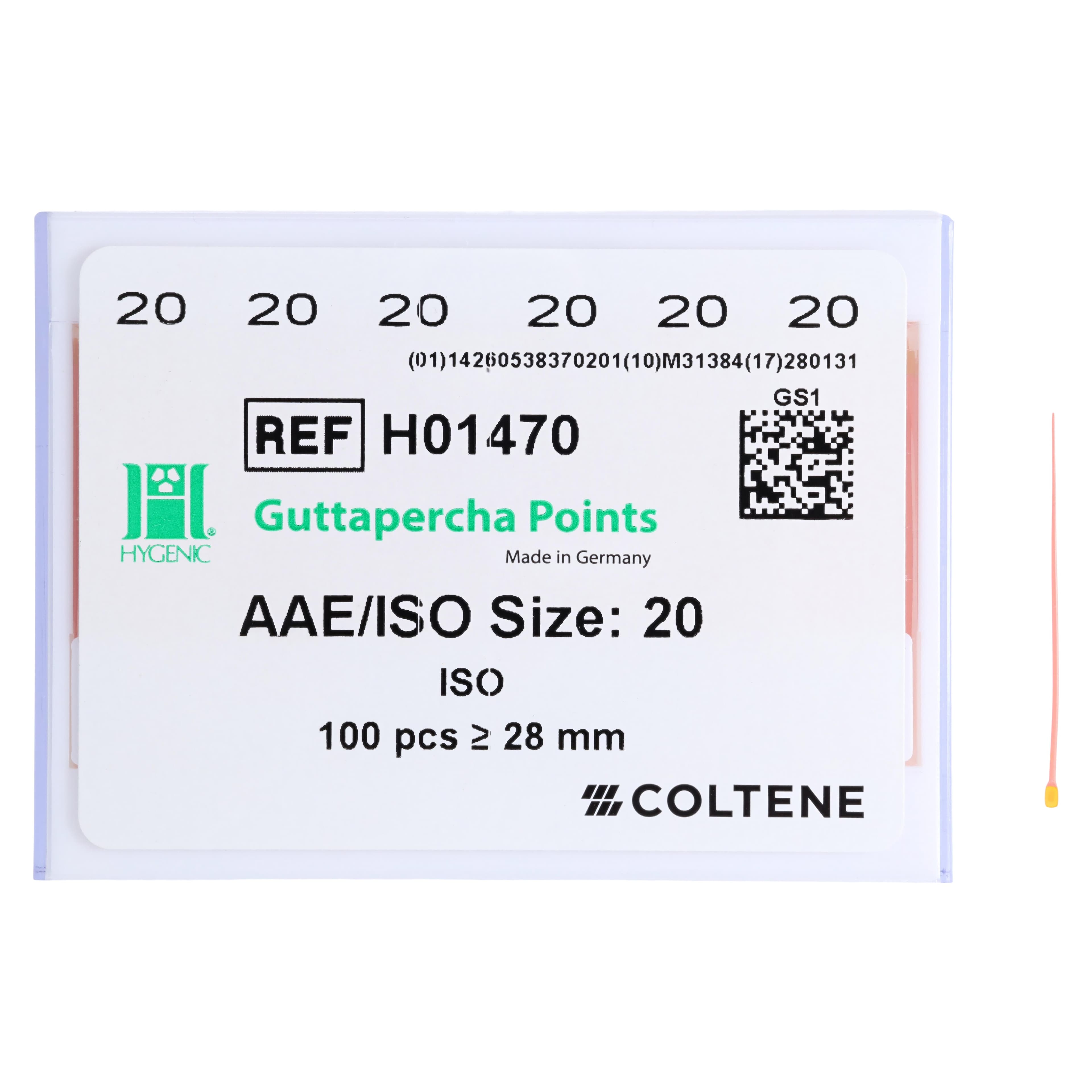 Hygenic Gutta-Percha Points, Size #20, ISO 28mm, Pink, 100/Box, H-01470 thumbnail 4