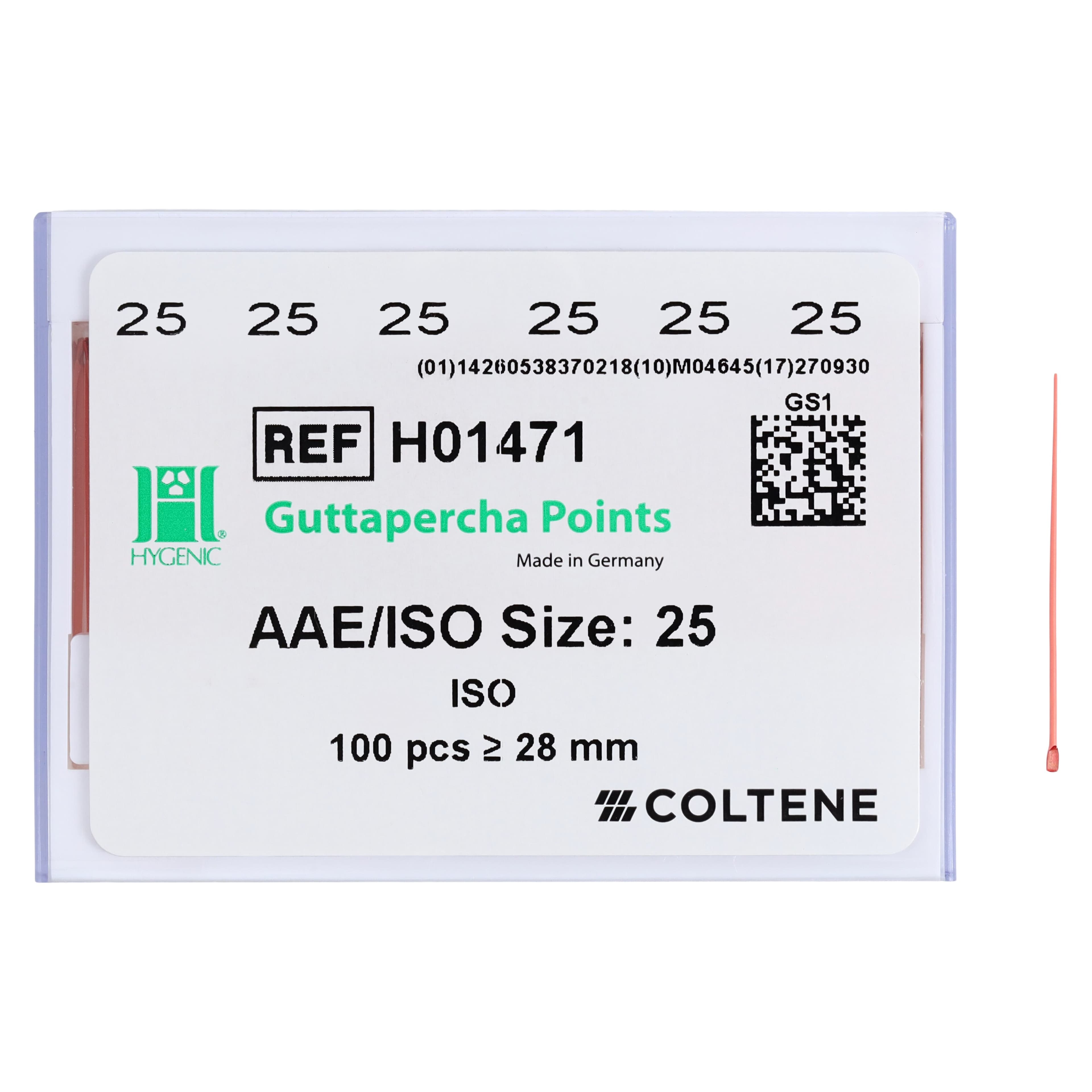 Hygenic® Guttapercha Points, #25, ISO 28mm, Pink, 100/Box, H-01471 thumbnail 4
