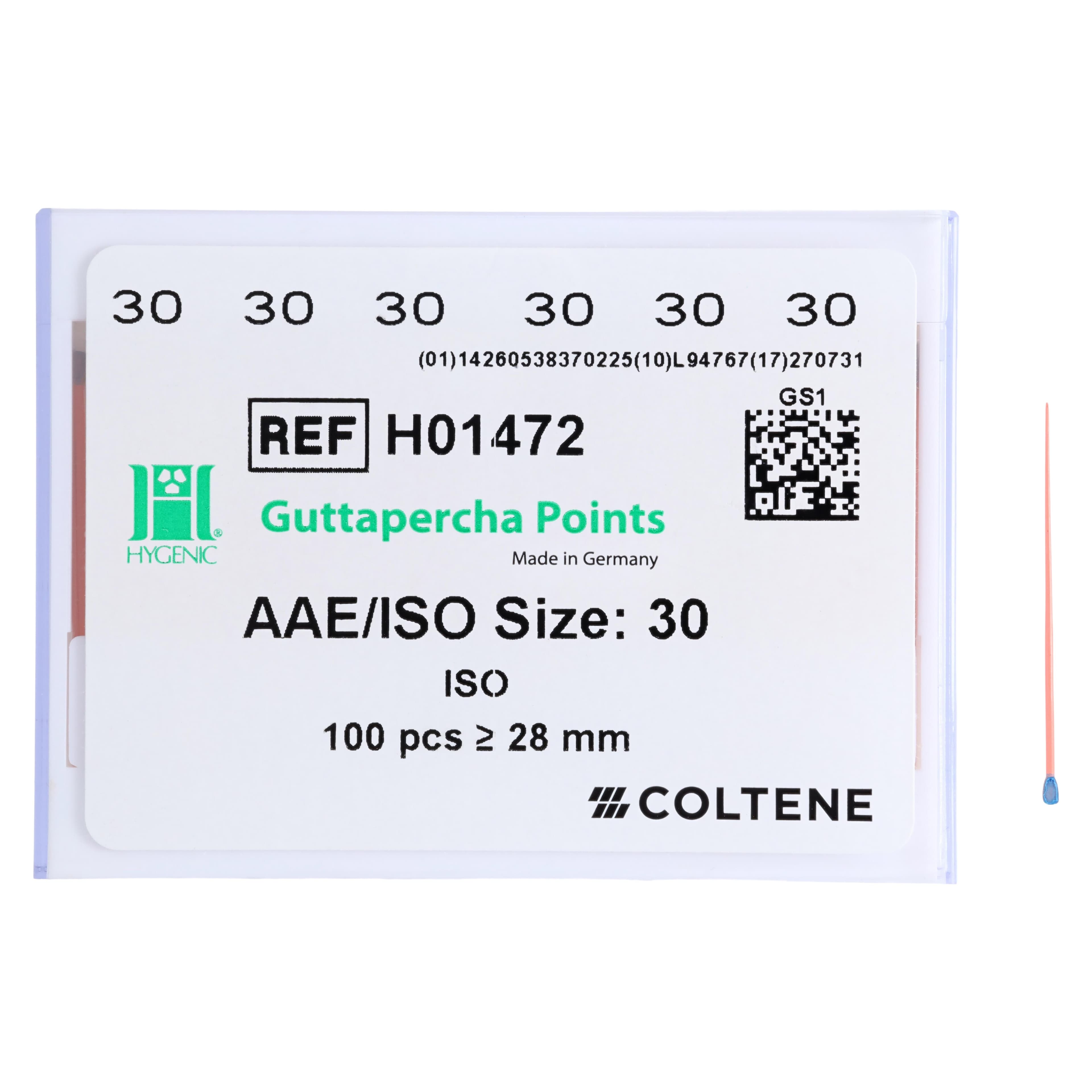 Hygenic® Gutta-Percha Points, ISO #30, Pink, 28mm, 0.02 Taper, Box of 100 (H-01472) thumbnail 5