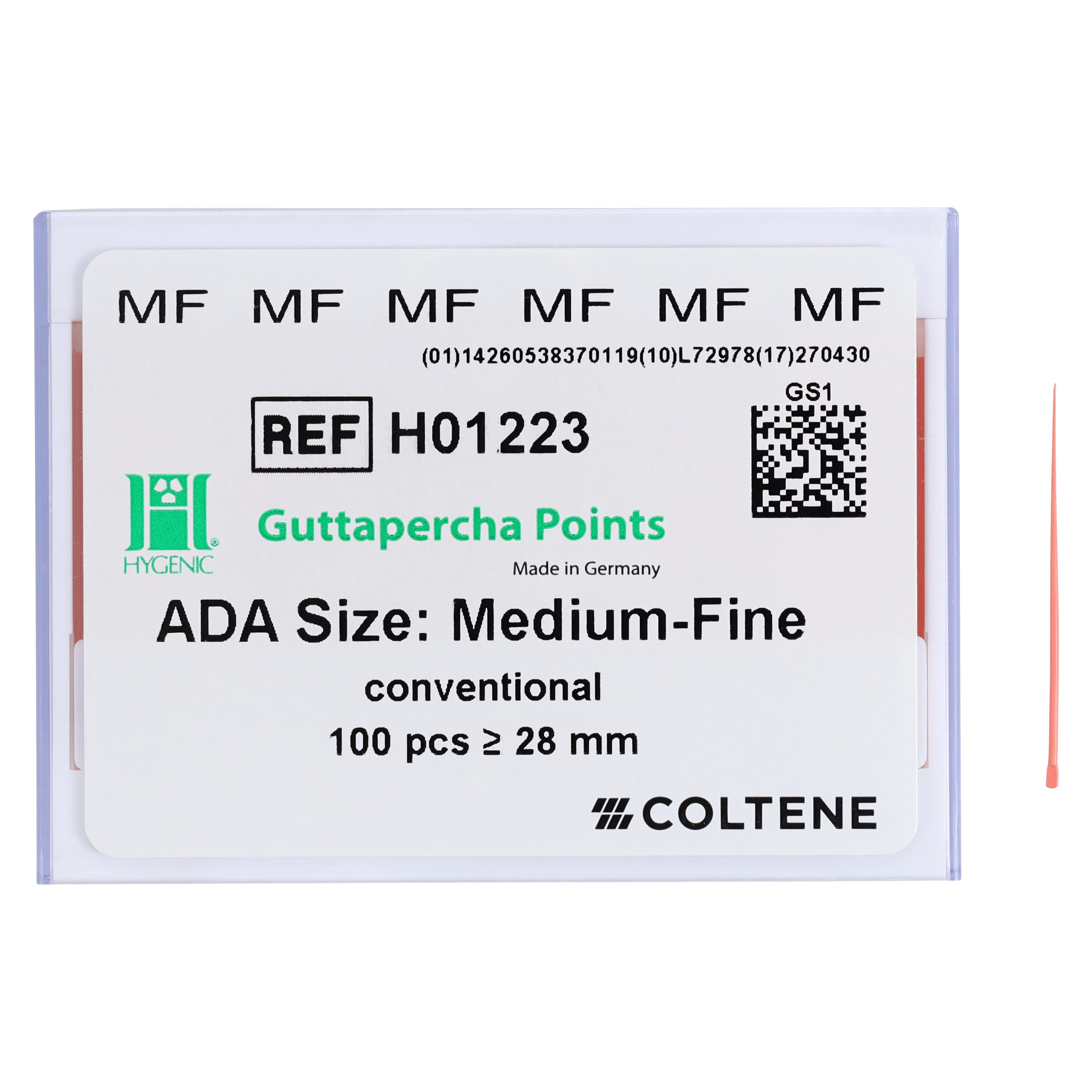 Hygenic Conventional Gutta Percha Points, Medium-Fine, Pink, 0.02 Taper, 28mm, 100/Pkg, H01223 thumbnail 4