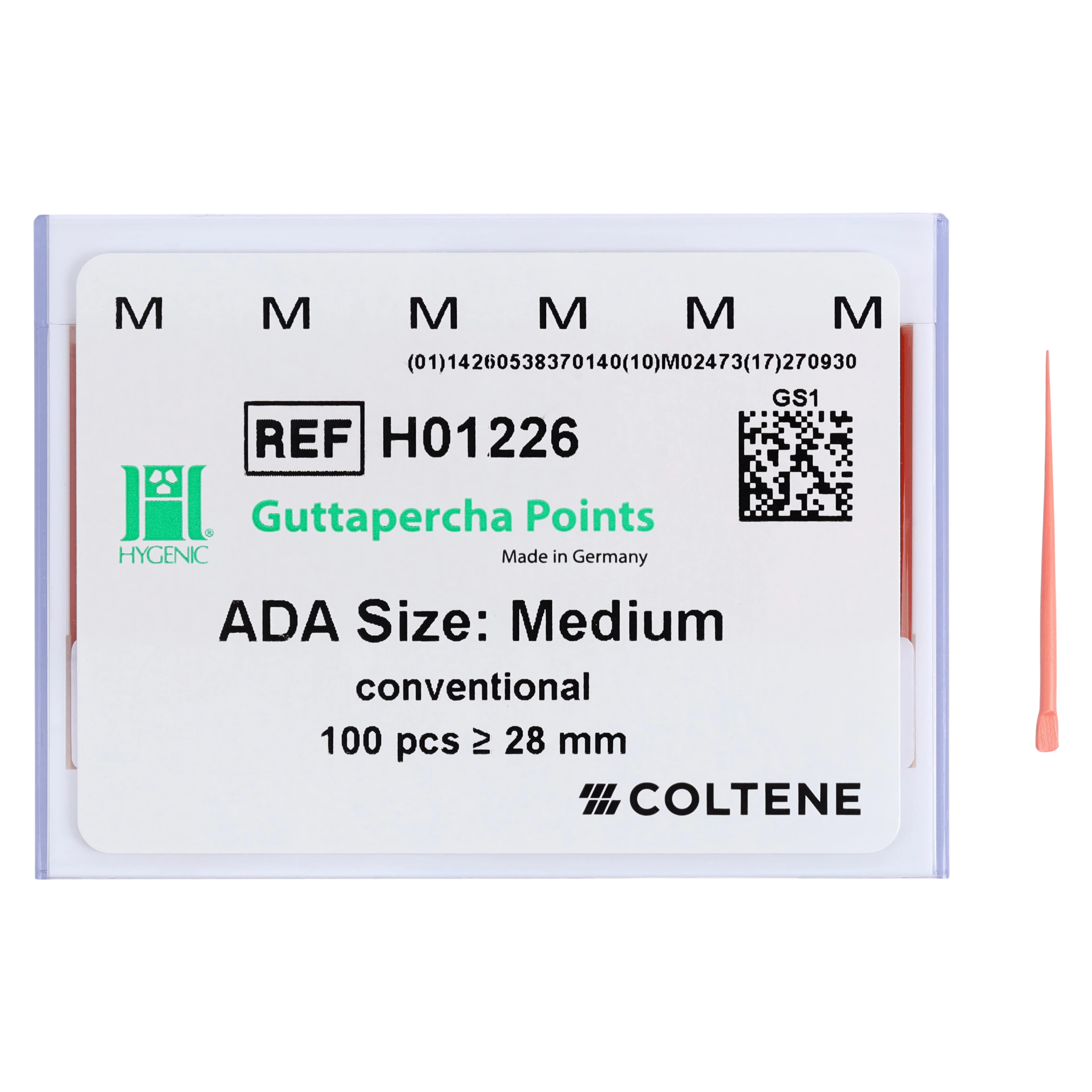 Hygenic Gutta Percha Points, Machine-Rolled, Classic, 28 mm, Medium, 5 Vials of 20 Points/Pk, H01226 thumbnail 4