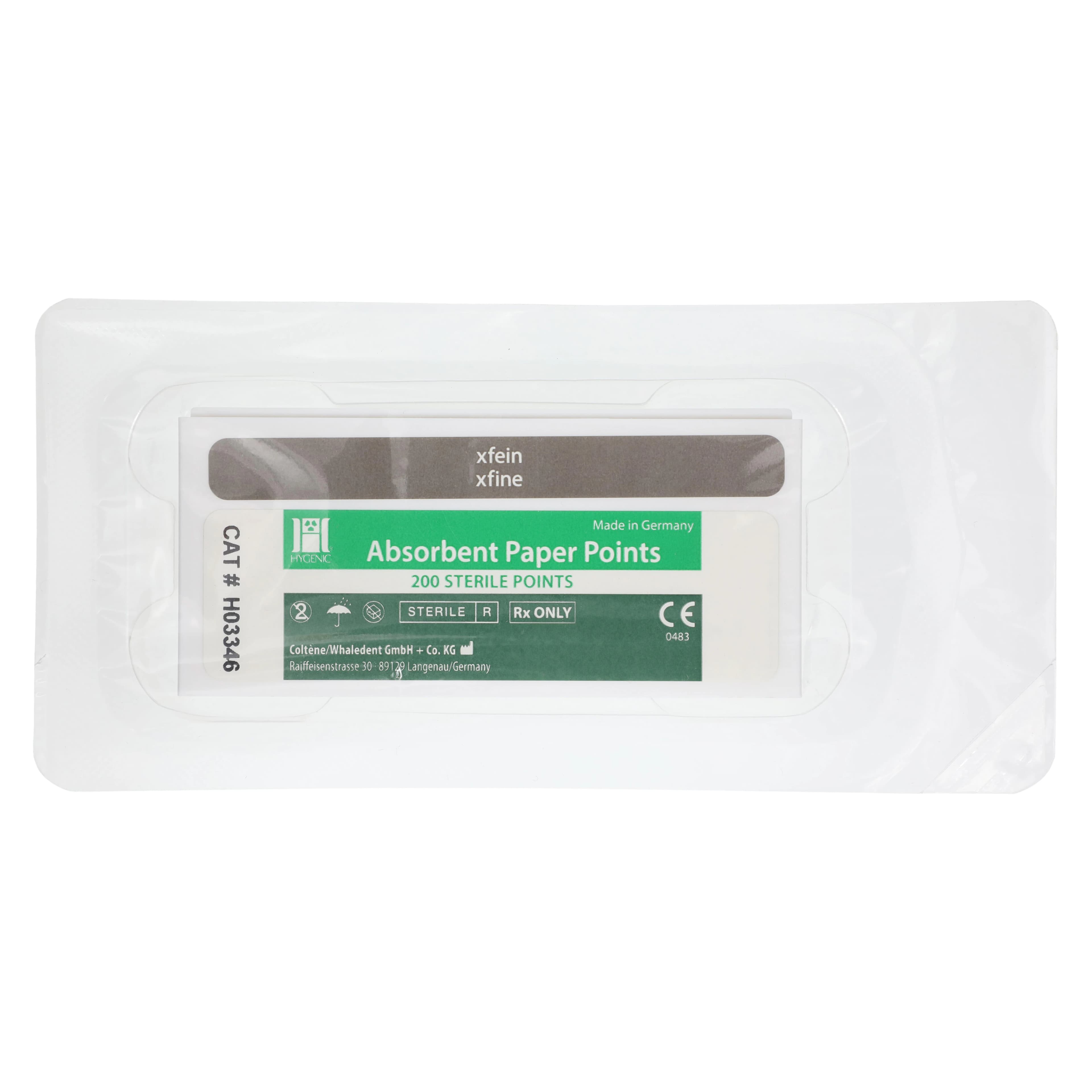 Hygenic Absorbent Paper Points, X-Fine (Extra Fine), White, Sterile, 200/Box, H03346 - Absorbent Paper Points 200/Bx X-Fine - Image 1