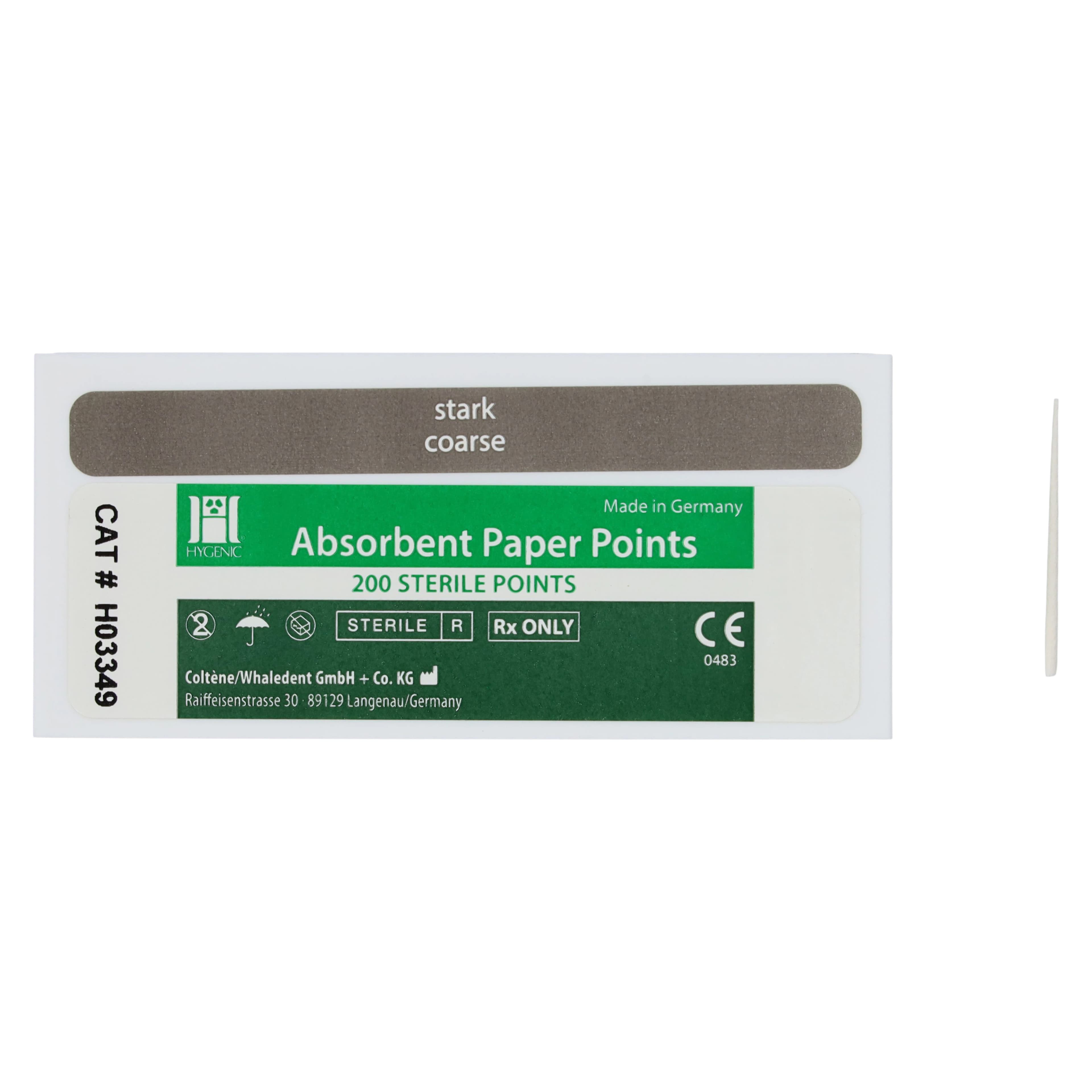 Hygenic Absorbent Paper Points, Coarse, White, Conventional Taper, Sterile, 200/Box, H03349 thumbnail 4