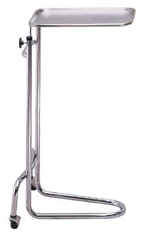Brewer Mayo Instrument Stand, California Style Base, Chrome-Plated Steel, Removable Stainless Steel Tray, Height 34"-53" - MAYO INSTRUMENT STAND - Image 1