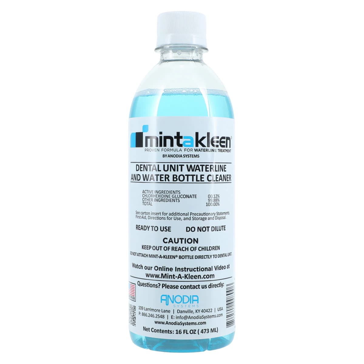 Mint-A-Kleen Dental Unit Waterline Cleaner, 16 oz Bottle, MAK-OZ-1 - Mint-A-Kleen 16oz Bottle - Image 1