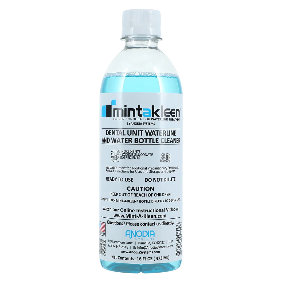 Mint-A-Kleen Dental Waterline Cleaner, 16 oz Bottles, Case of 6, MAK-OZ-6 - Mint-A-Kleen 16oz Bottles Case of 6 - Image 1