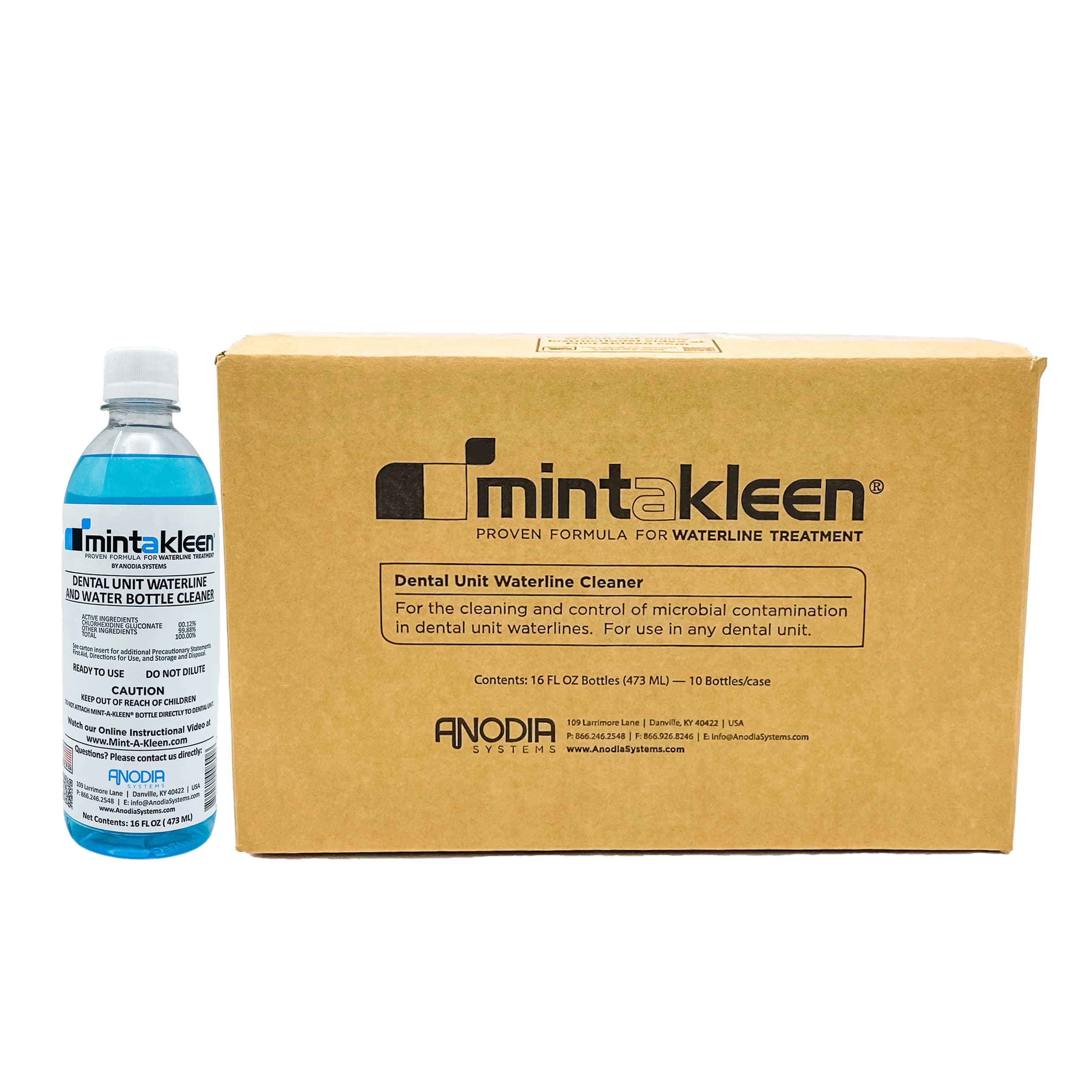 Mint-A-Kleen® Dental Unit Waterline Cleaner, 16 oz (500 mL) Bottle, Ready-to-Use, 10/Case, MAK-OZ - Mint-A-Kleen® Dental Unit Waterline Cleaner, 16 oz Bottle - 10/Pkg - Image 1