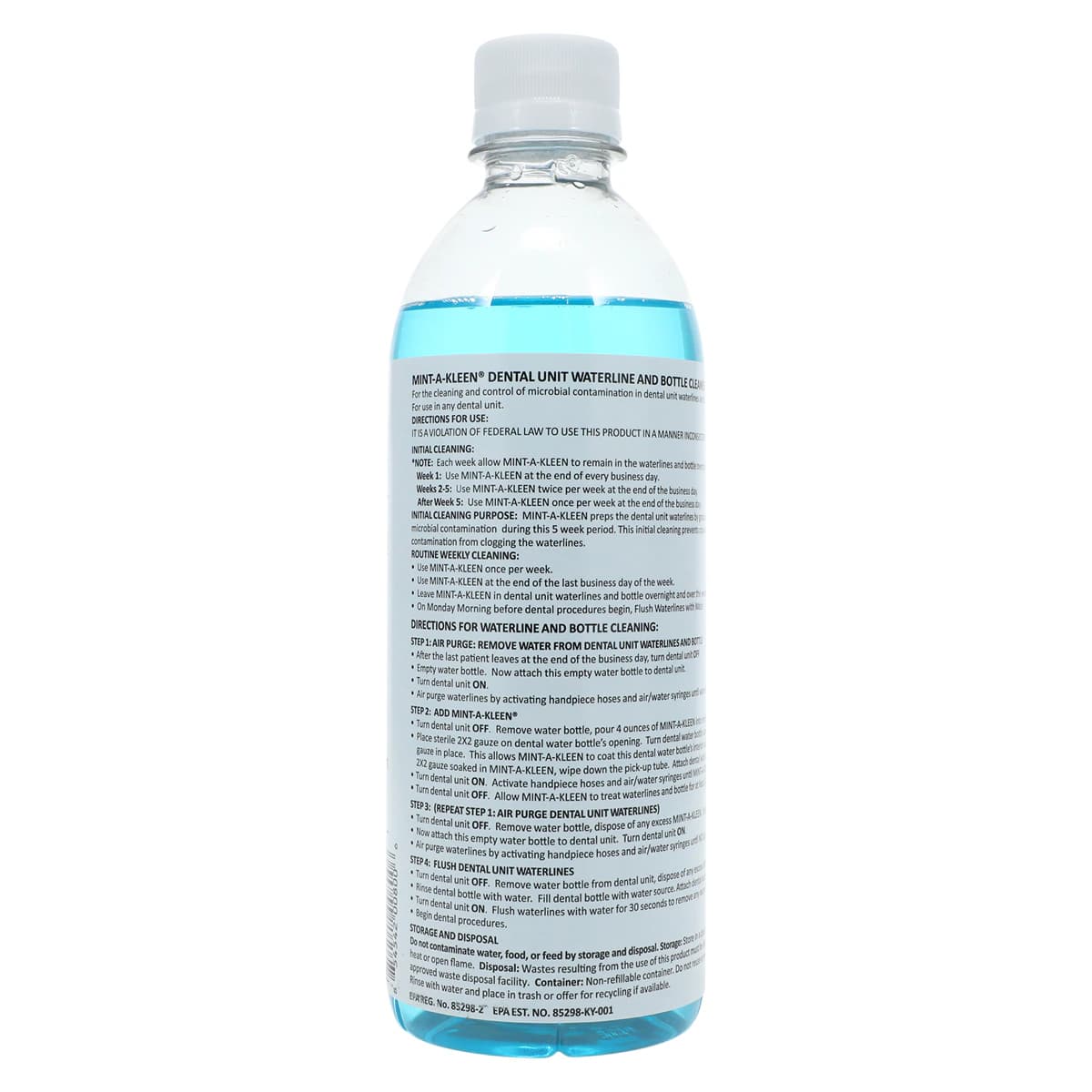 Mint-A-Kleen® Dental Unit Waterline Cleaner, 16 oz (500 mL) Bottle, Ready-to-Use, 10/Case, MAK-OZ thumbnail 4