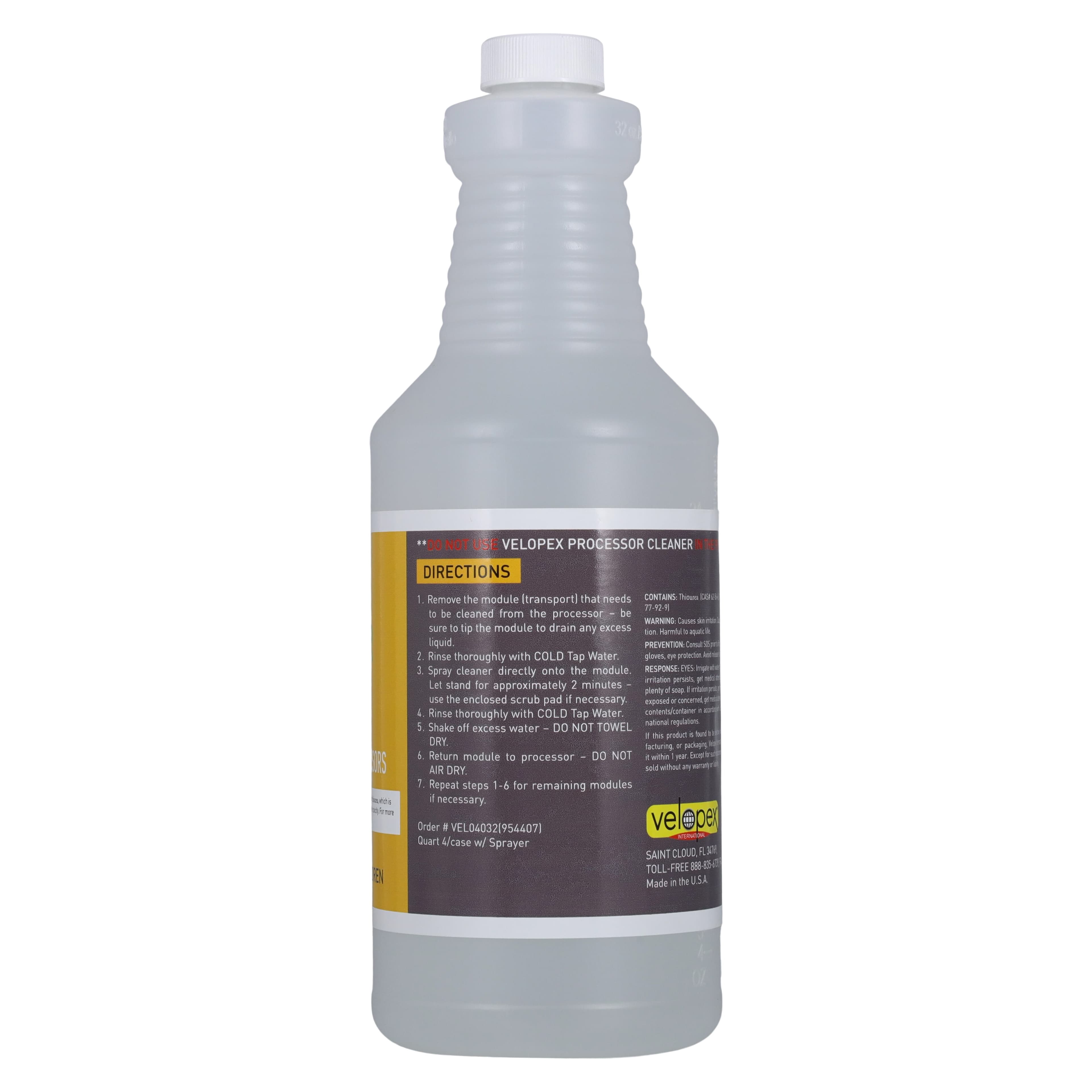 Velopex Processor Cleaner, 1 Quart Bottle, Case of 4, VEL04032 thumbnail 5