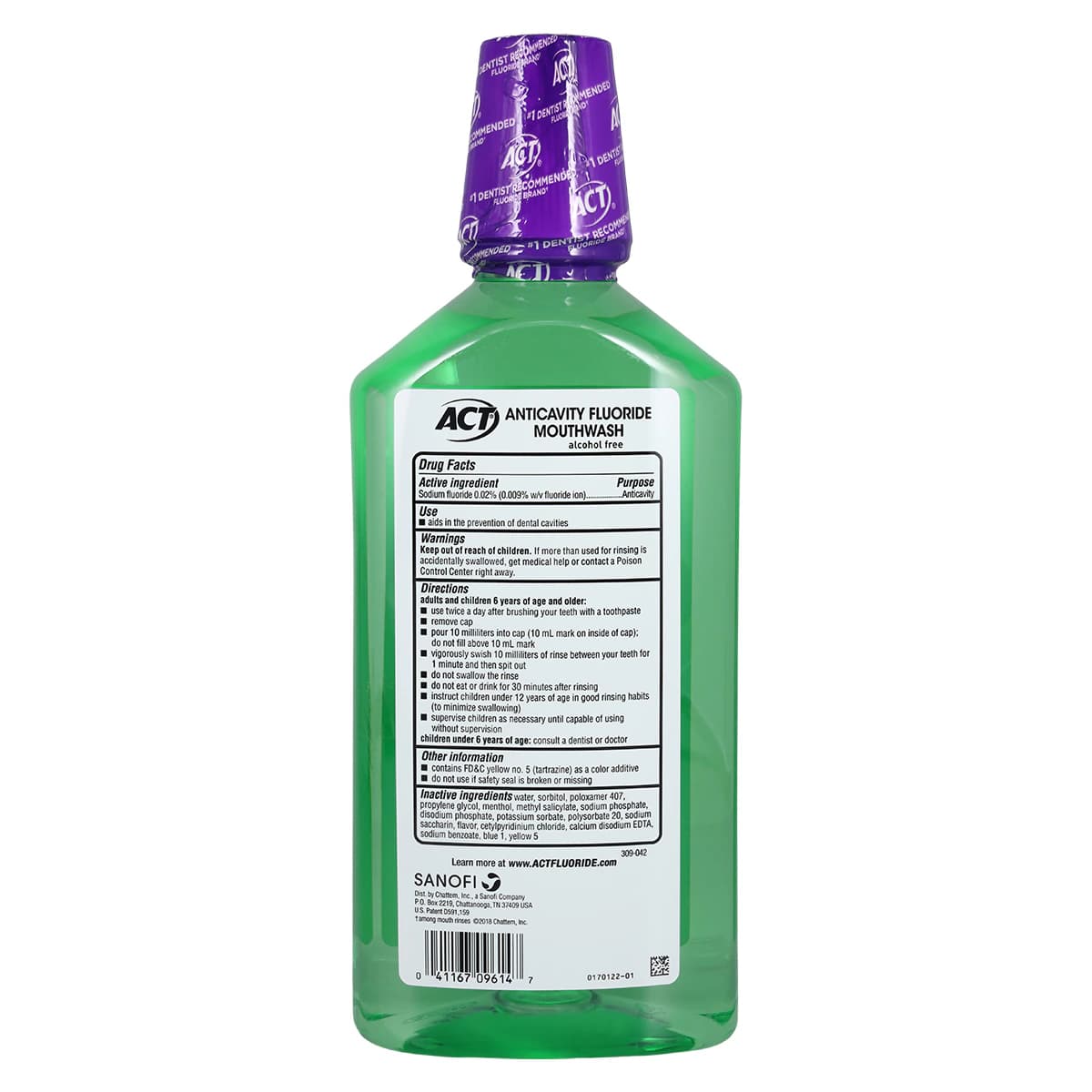 ACT Total Care Fresh Mint Alcohol-Free Mouthwash, 33.8 oz, 6/Case thumbnail 2
