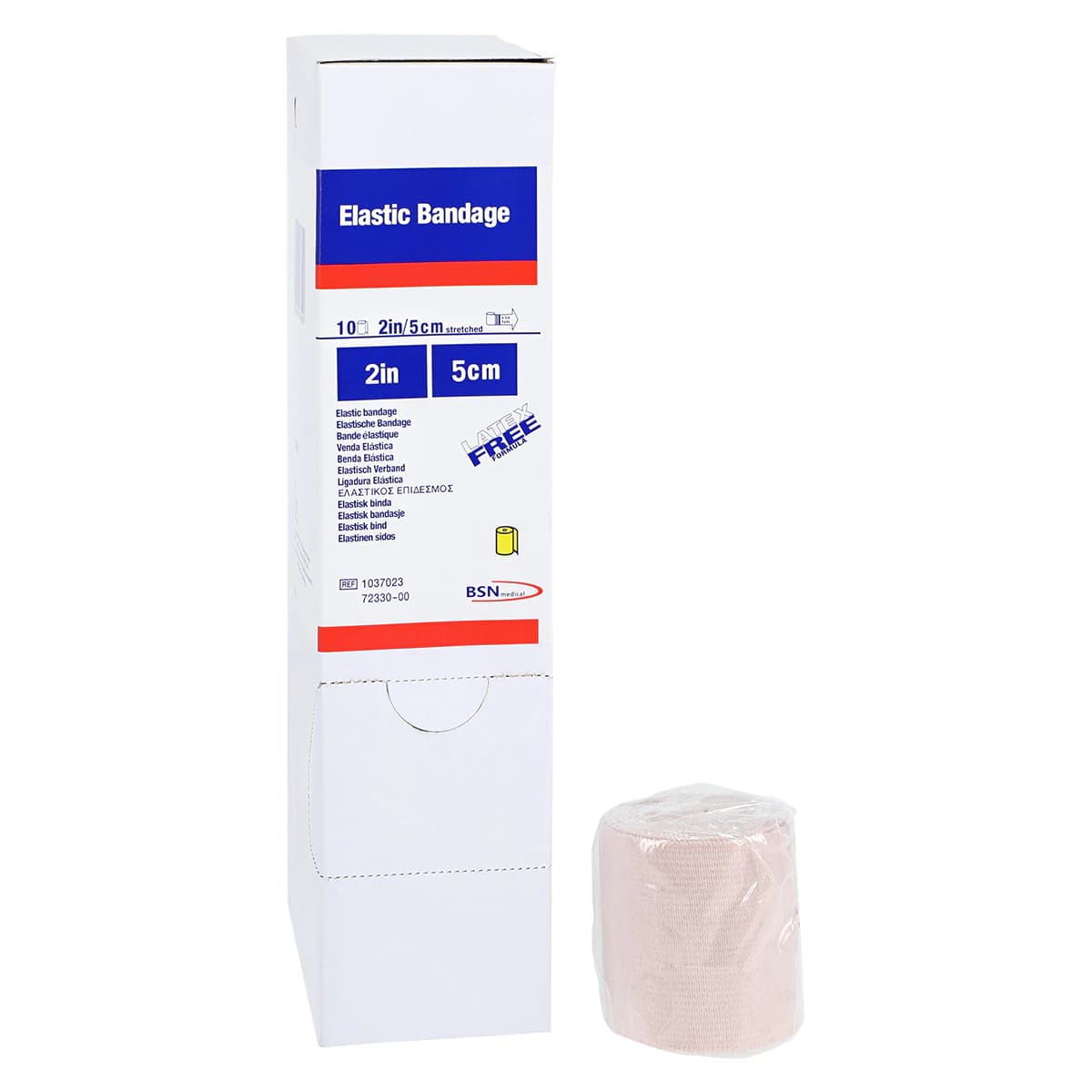 BSN Medical Elastoplast Elastic Adhesive Bandage, 2" x 5 yd, Beige, 10/Box - Bandage Elast Beige Velcro LF - Image 1
