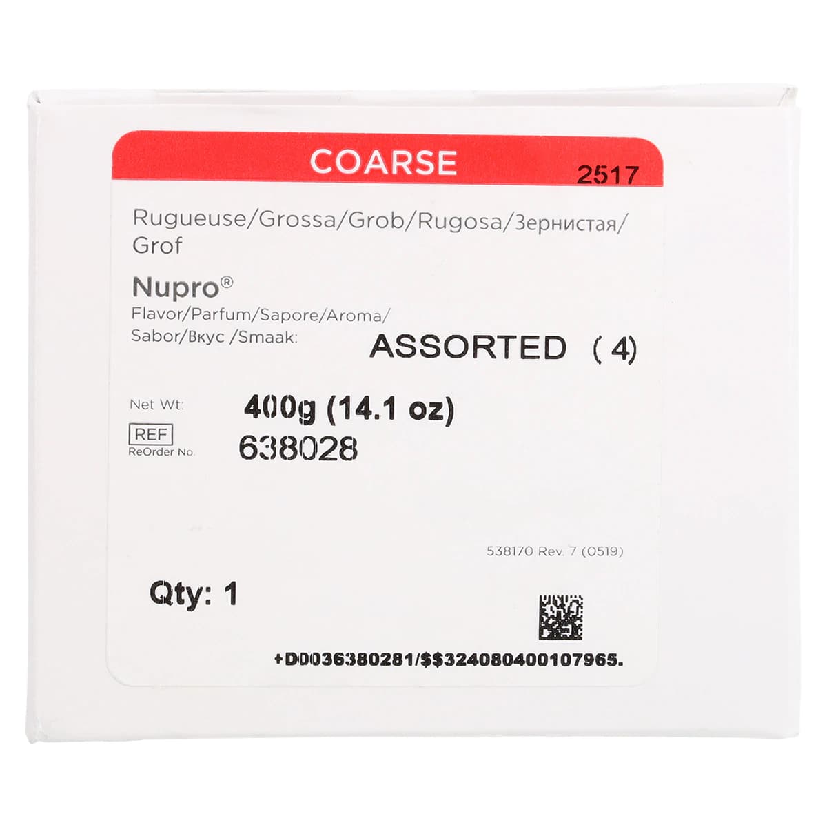 NUPRO® Prophy Paste, Coarse Grit, Adult Variety Pack with Fluoride, 200 Single-Dose Cups (50 each CherryBlast, Mint, Razzberry, Zinnamon), 638028 thumbnail 8