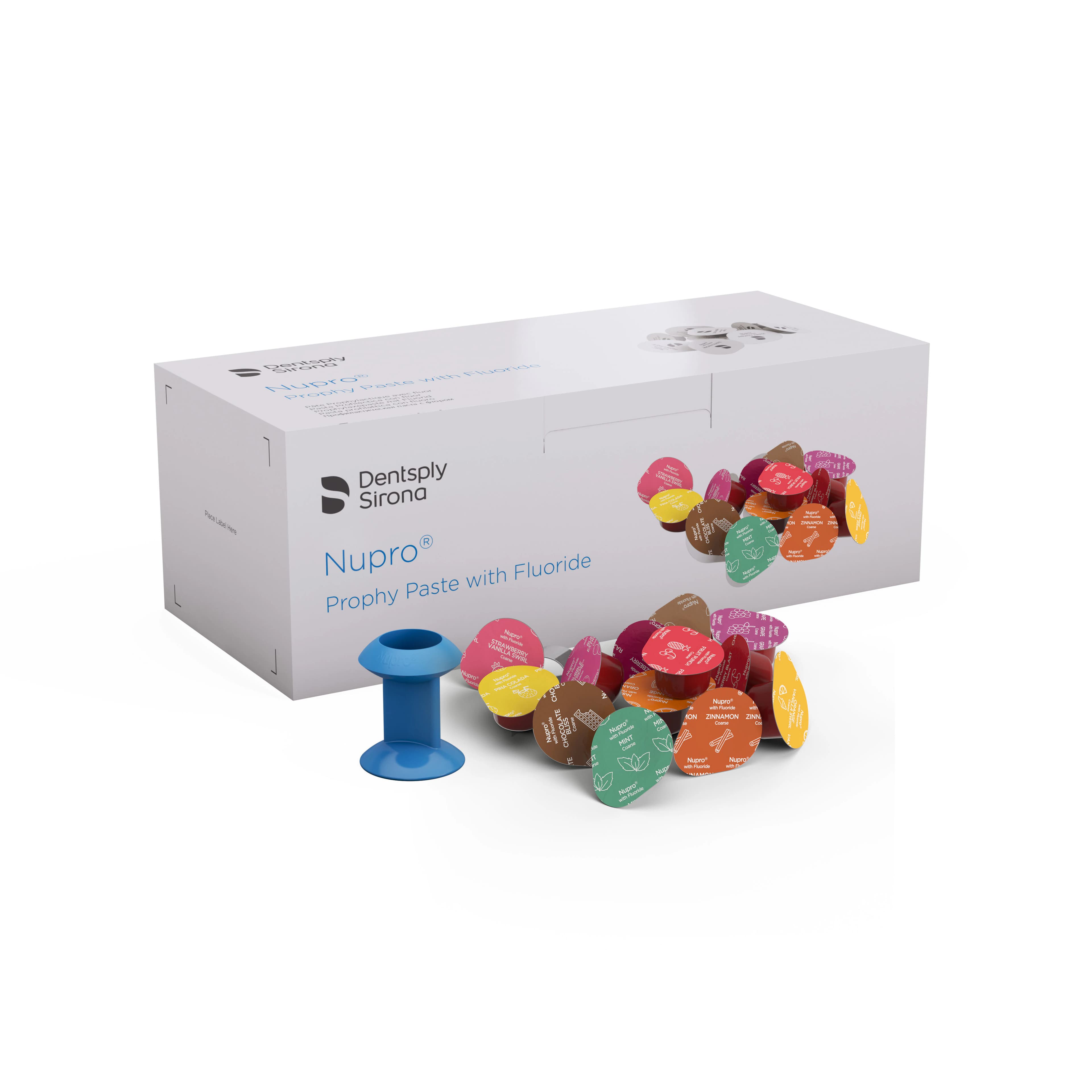 NUPRO® Prophy Paste, Coarse Grit, Adult Variety Pack with Fluoride, 200 Single-Dose Cups (50 each CherryBlast, Mint, Razzberry, Zinnamon), 638028 thumbnail 2