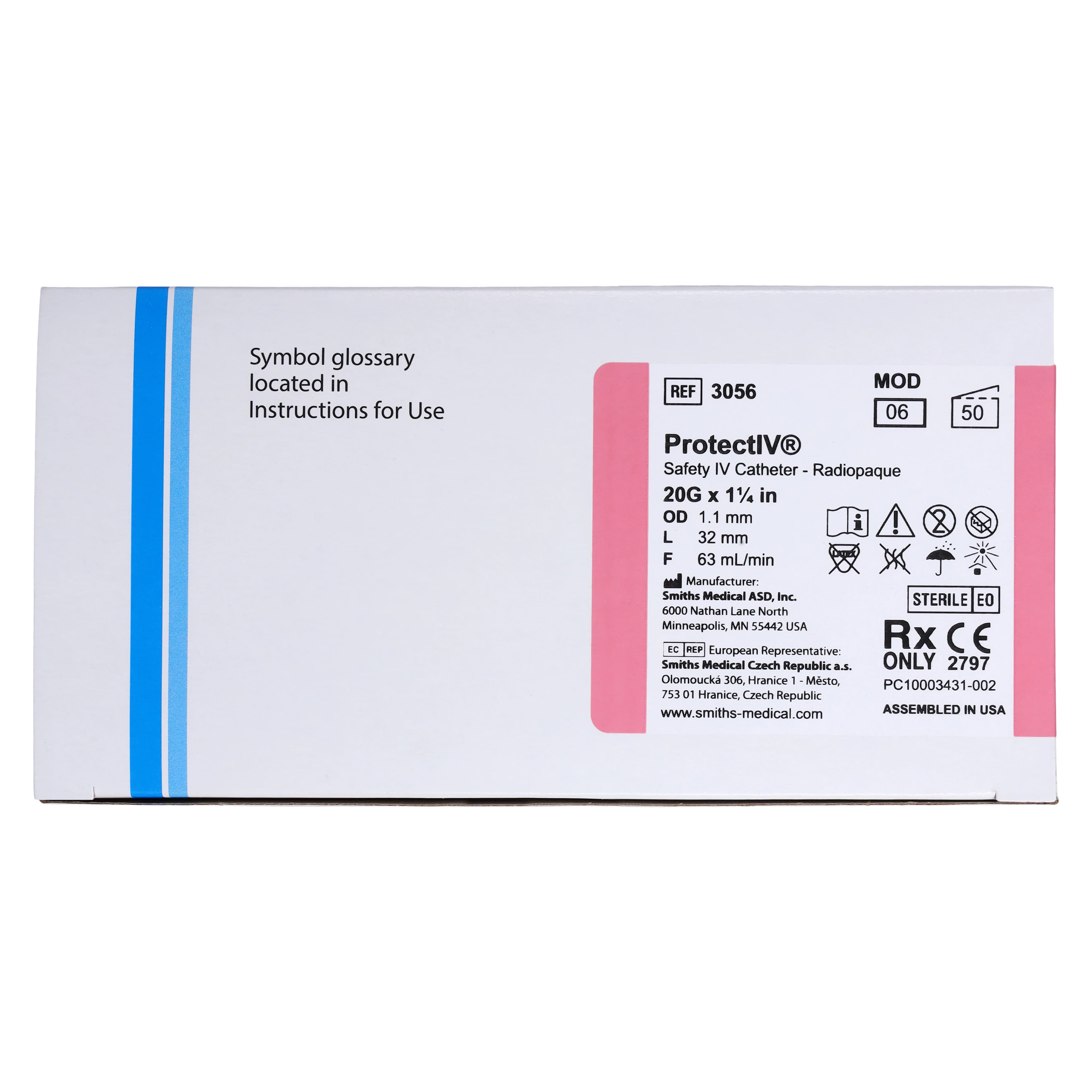 Jelco Protectiv IV Catheter, 20 Gauge, 1-1/4", Safety, Pink, Straight, 50/Box thumbnail 8
