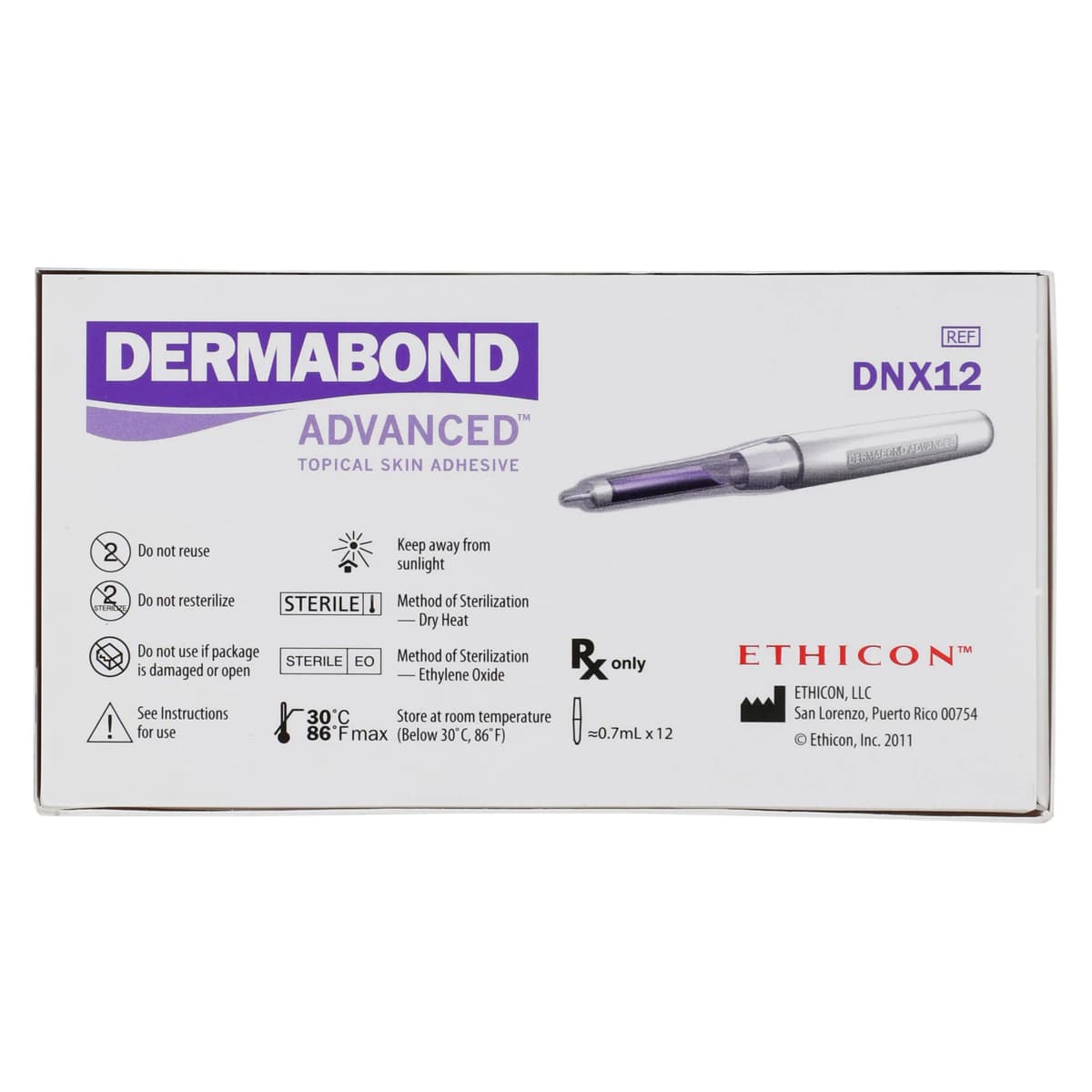 Dermabond Advanced Topical Skin Adhesive, 2-Octyl Cyanoacrylate, 0.7mL, Violet, 12/Box thumbnail 6