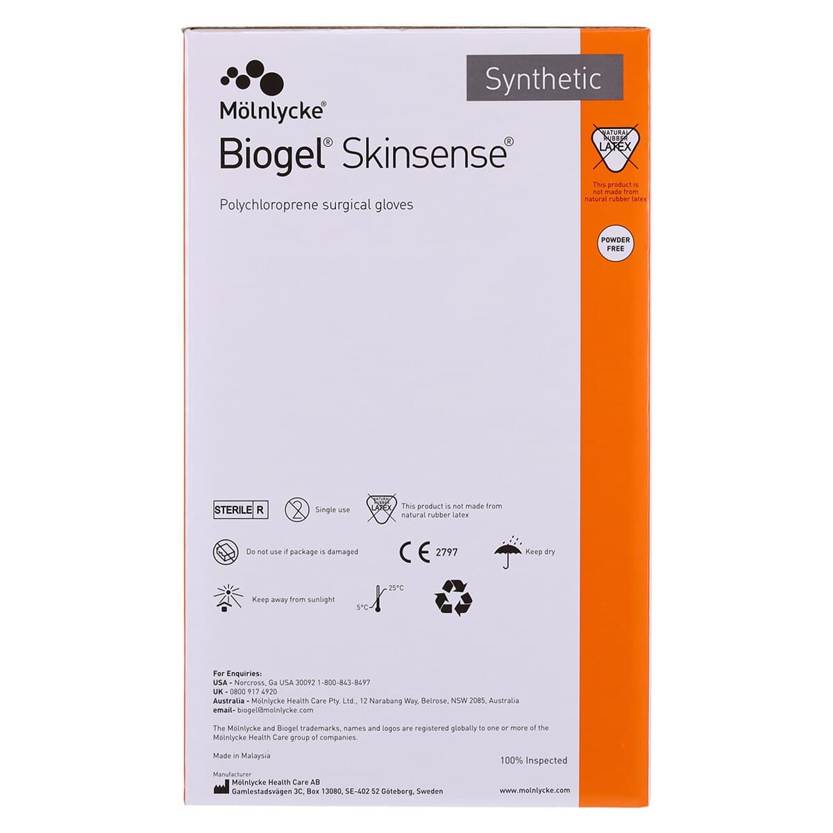 Biogel Skinsense 6.0 Surgical Gloves, Powder-Free, Non-Latex, Polychloroprene, Size 6, Sterile, 50/Box thumbnail 7
