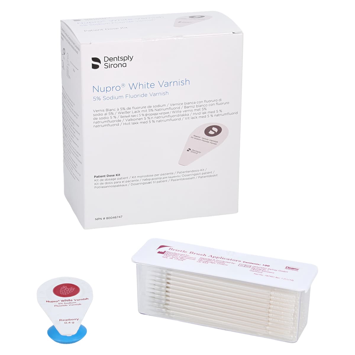 NUPRO 5% Sodium Fluoride White Varnish, Raspberry, 0.4 g Unit Dose, 100/Box, 130214 - Nupro 5% NaF White Varnish Raspberry 0.4g (100) - Image 1