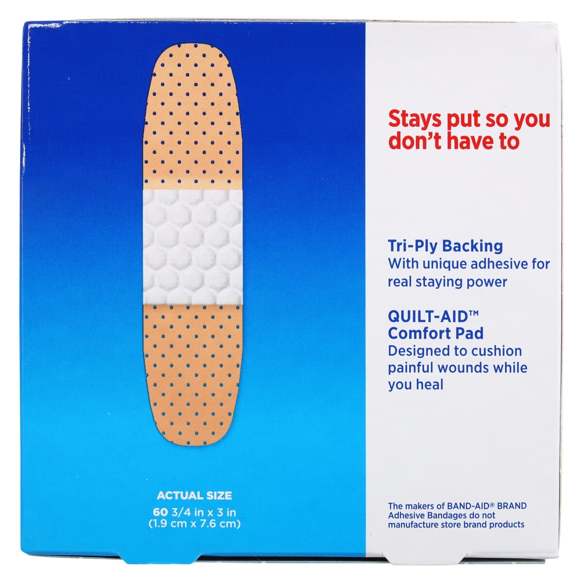 Band-Aid Tru-Stay Plastic Strip Adhesive Bandage, 3/4" x 3", Tan, Sterile, 60/Box thumbnail 8