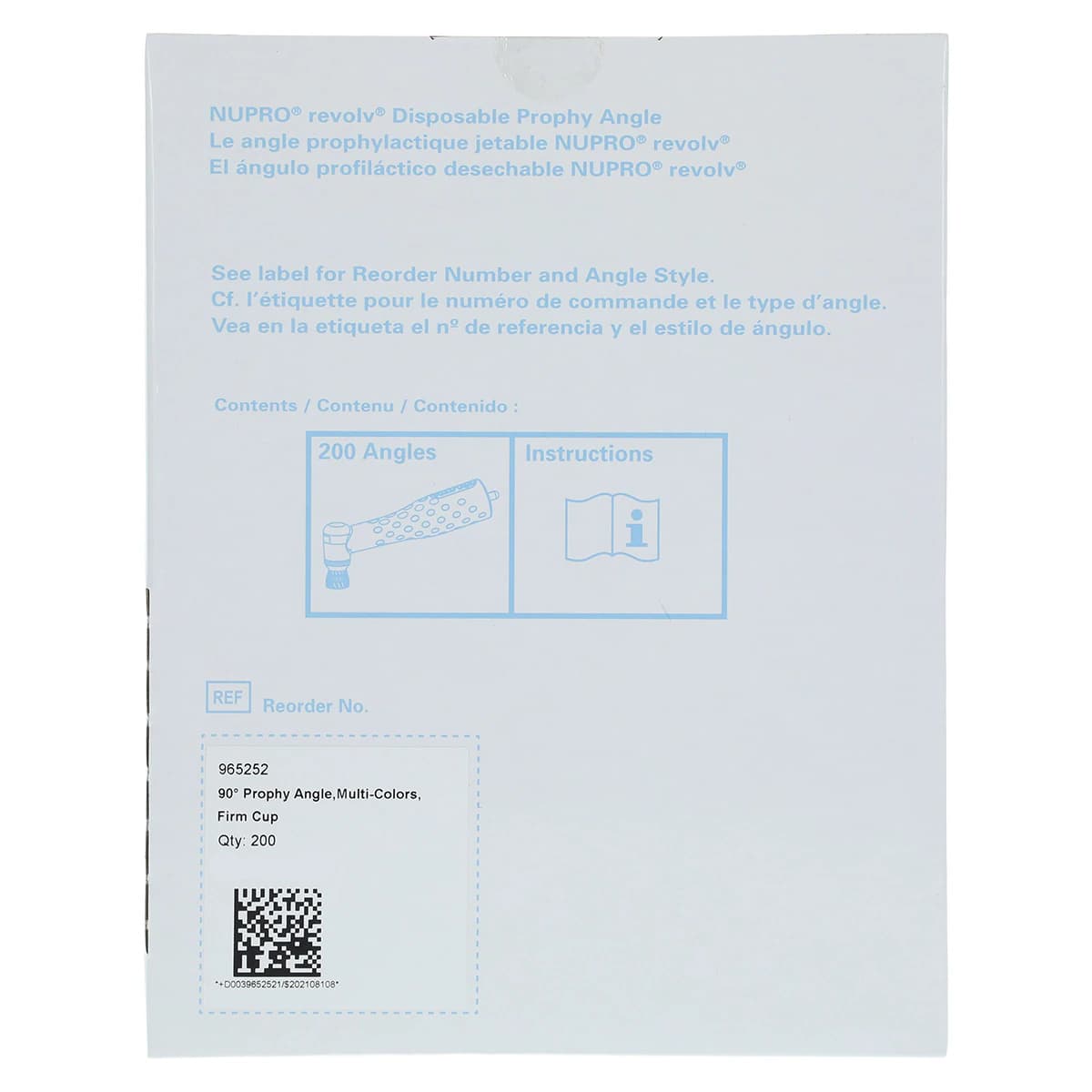 NUPRO revolv Disposable Prophy Angles, Firm Cup, Latex-Free, 90°, 200/Box, 965252 thumbnail 4