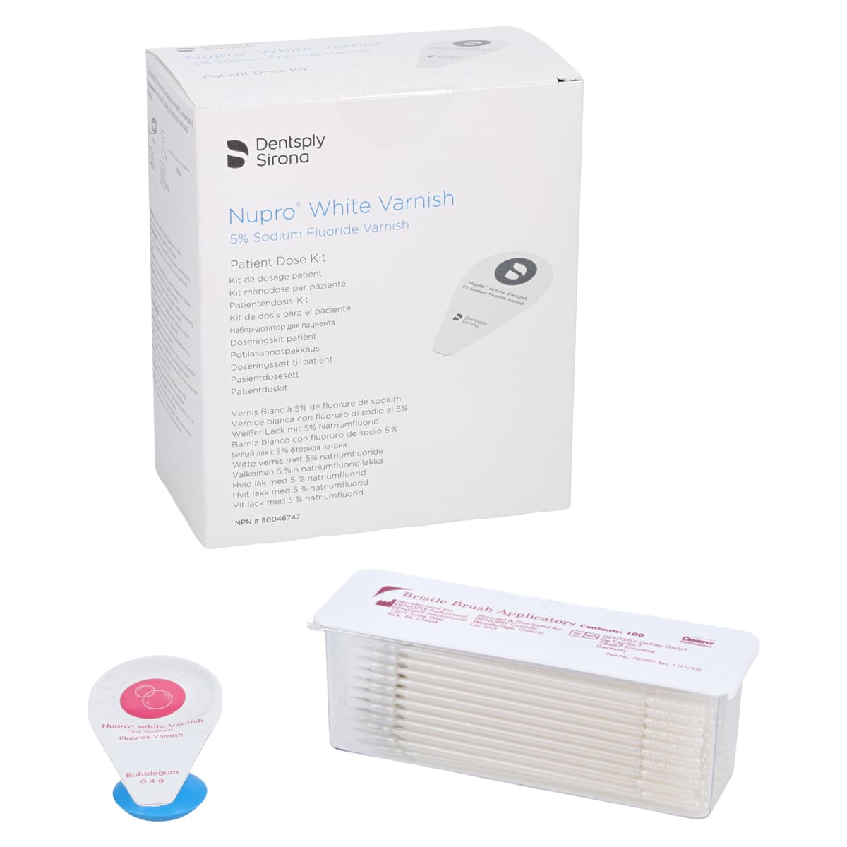 NUPRO 5% Sodium Fluoride White Varnish, Bubblegum, 0.4 g Unit Dose, 100/Box, 130219 - Nupro 5% NaF White Varnish Bubblegum 0.4g (100) - Image 1