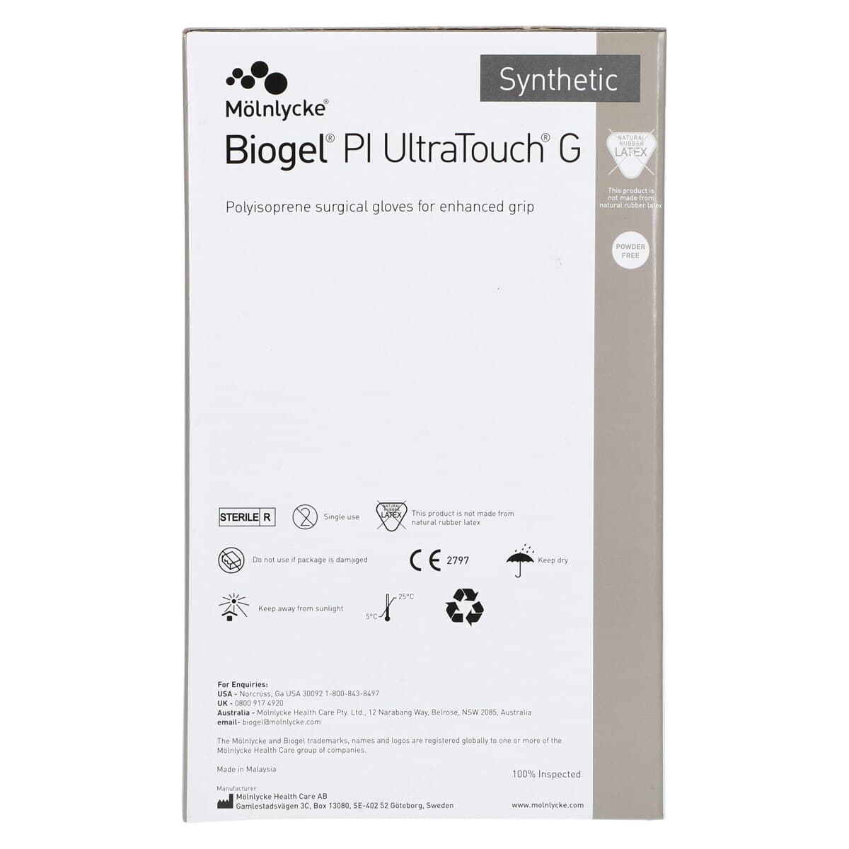 Biogel PI UltraTouch G Polyisoprene Surgical Gloves, Size 6.5, Straw thumbnail 7