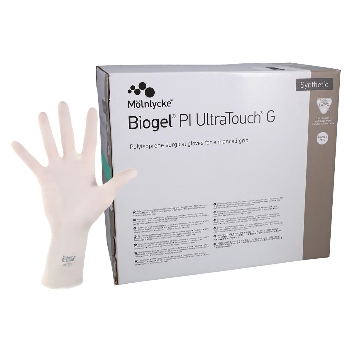 Biogel PI UltraTouch G Polyisoprene Surgical Gloves, Size 8, Straw, 50/Bx thumbnail 2