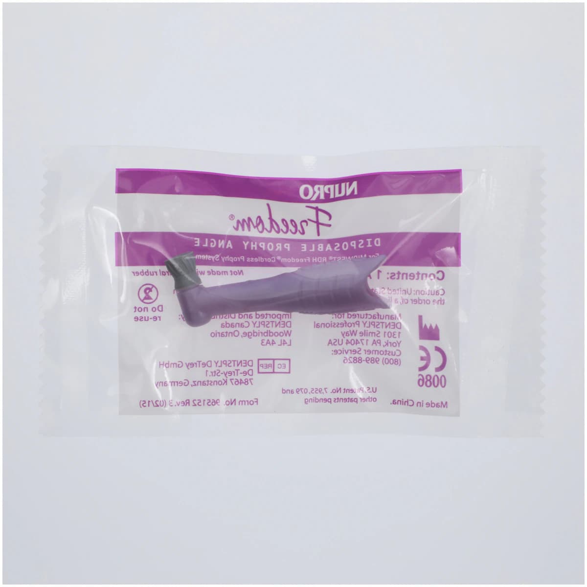 NUPRO Freedom® Slim Disposable Prophy Angles, Contra Angle, Spiral Cup, Lavender, 1200/Box, 965066 thumbnail 2