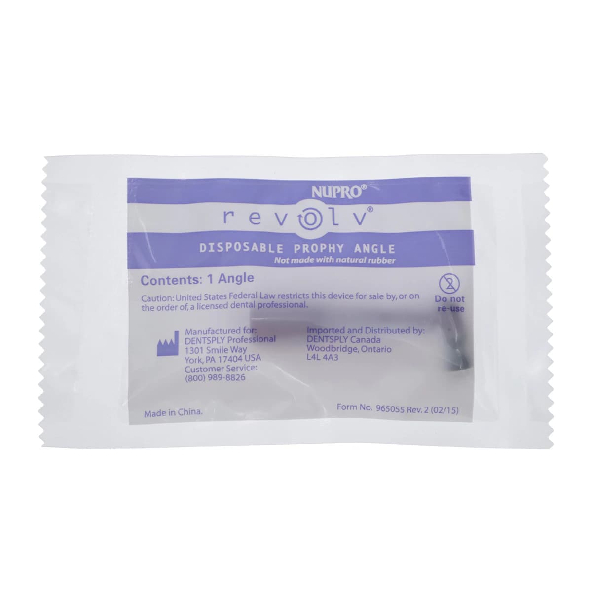 NUPRO revolv® Slim Disposable Prophy Angles, Contra Angle, Spiral Cup, Lavender, 1200/Box, 965069 - NUPRO revolv® Slim Disposable Prophy Angles Contra Spiral 90 Economy Box of 1200 - Image 1