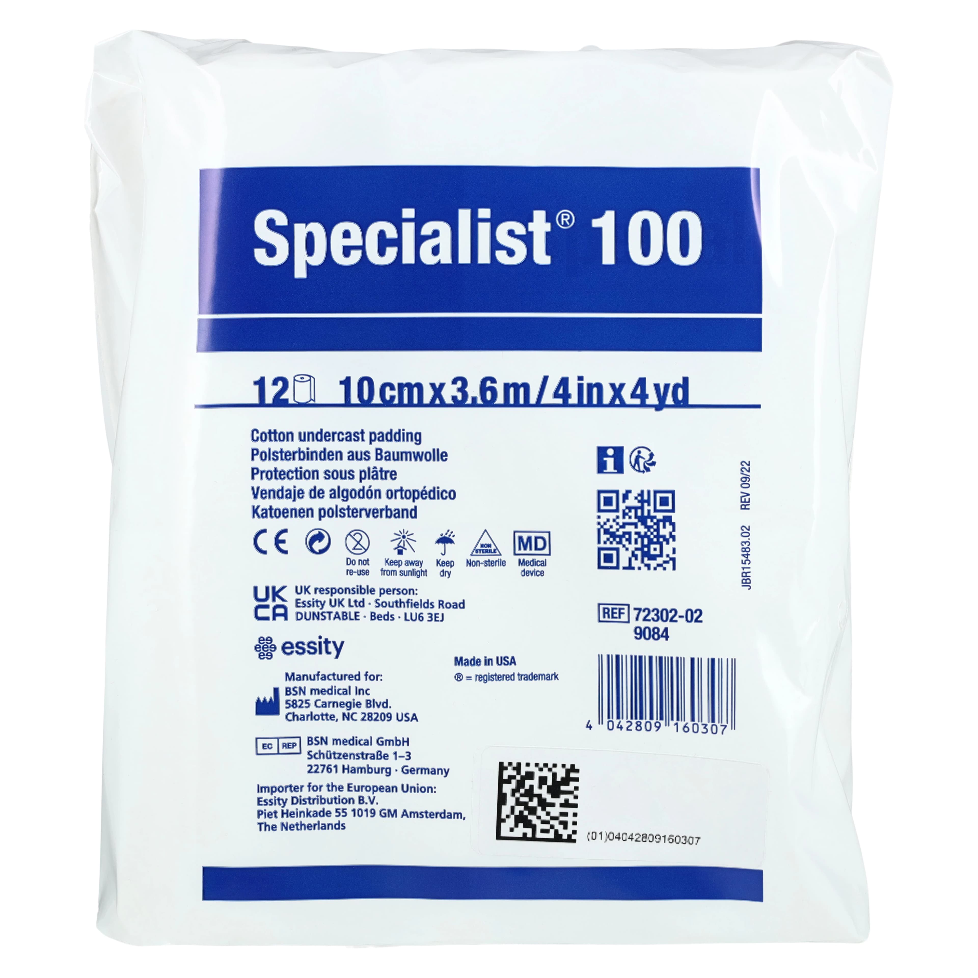 BSN Medical Specialist 100 Cast Padding, 4" x 4 yd, White thumbnail 3