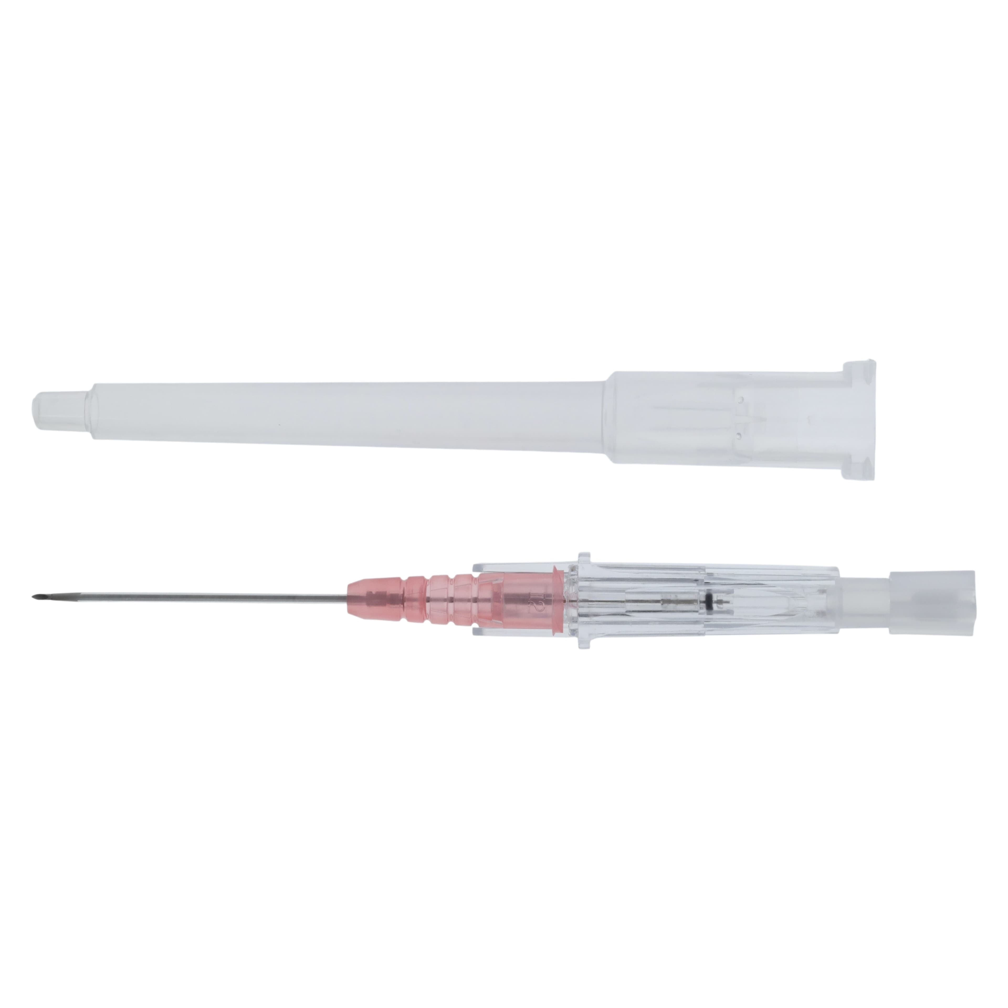 Protectiv Acuvance Plus IV Catheter, 20 Gauge, 1-1/4", Polyurethane/Ocrilon, Safety Straight, Sterile, Pink, Each - Protectiv Acuvance Safety Cath - Image 1