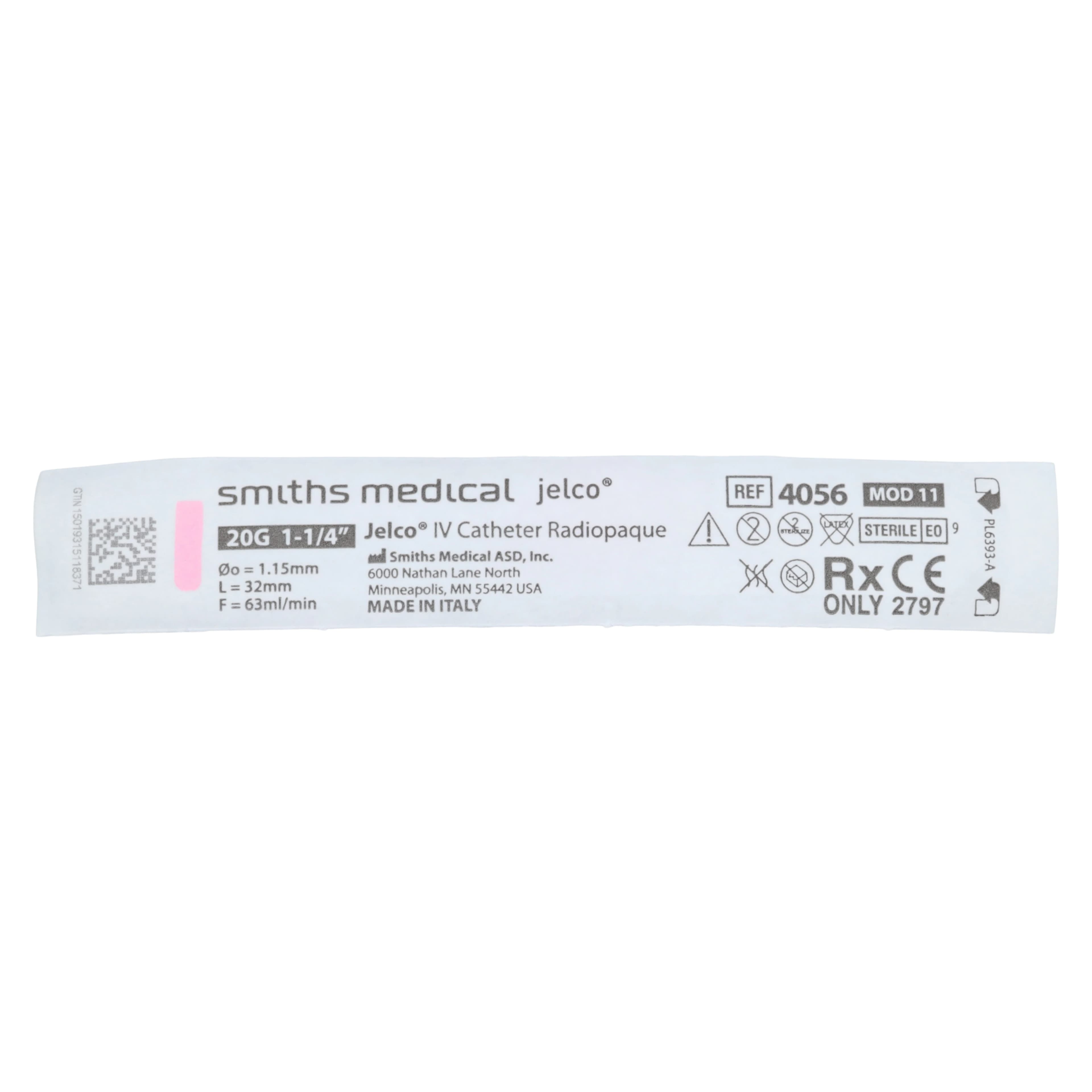 Jelco IV Catheter Radiopaque, 20 Gauge, 1-1/4", Pink, Sterile, Each thumbnail 5