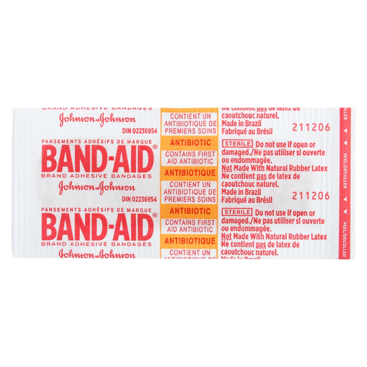 Band-Aid Plus Antibiotic Adhesive Bandage, Plastic, Assorted Sizes, Flesh, Sterile, 20/Box thumbnail 3