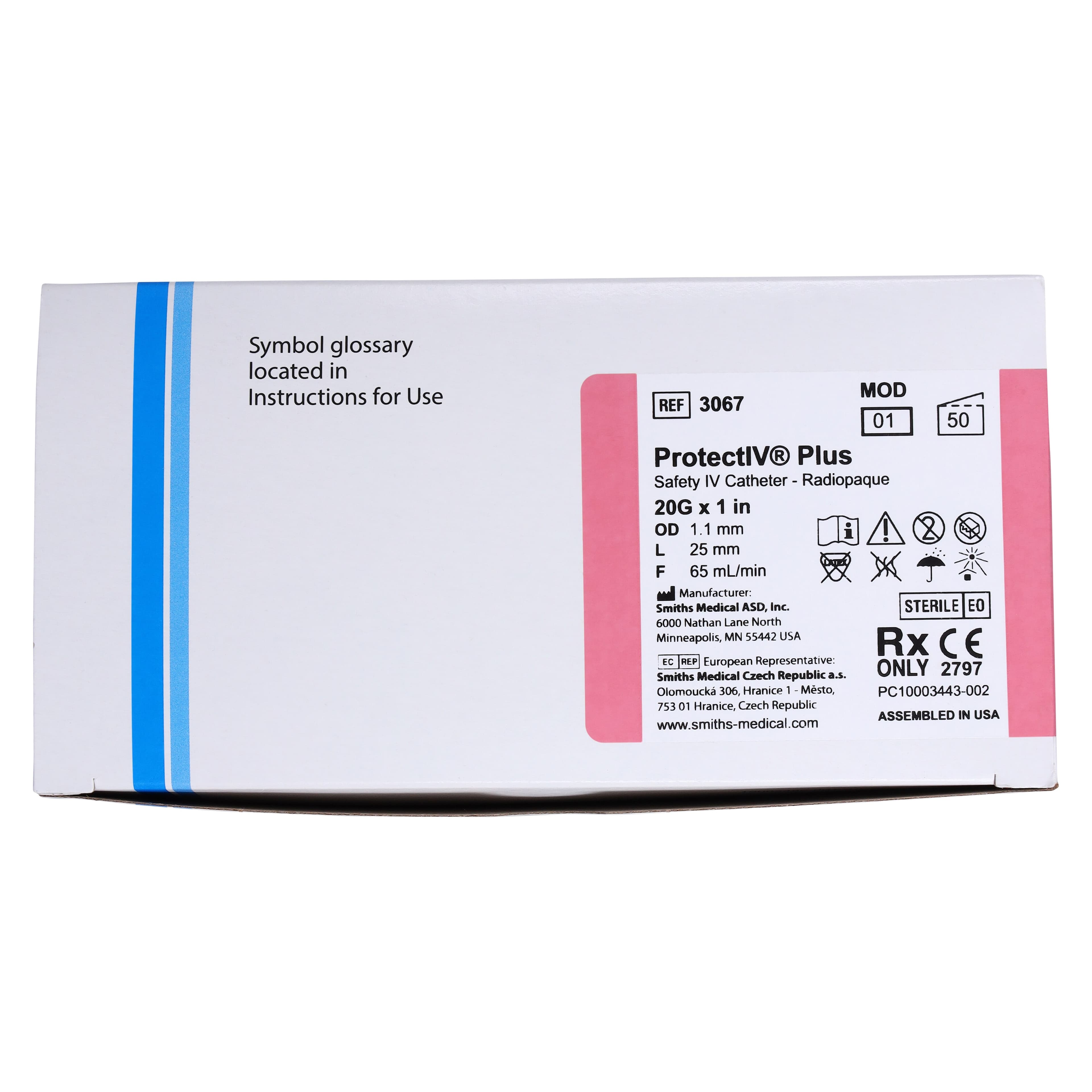 Jelco Protectiv Plus IV Catheter, 20 Gauge, 1", Pink, Safety, Straight, Sterile, Latex-Free, 50/Box thumbnail 8