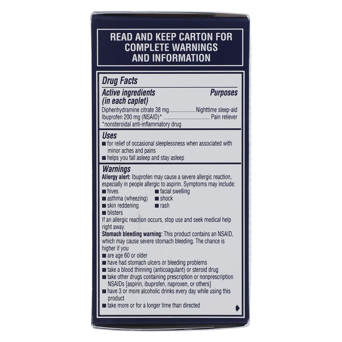 Advil PM Caplets, 200mg Ibuprofen / 38mg Diphenhydramine HCl, 80 Count Bottle thumbnail 4