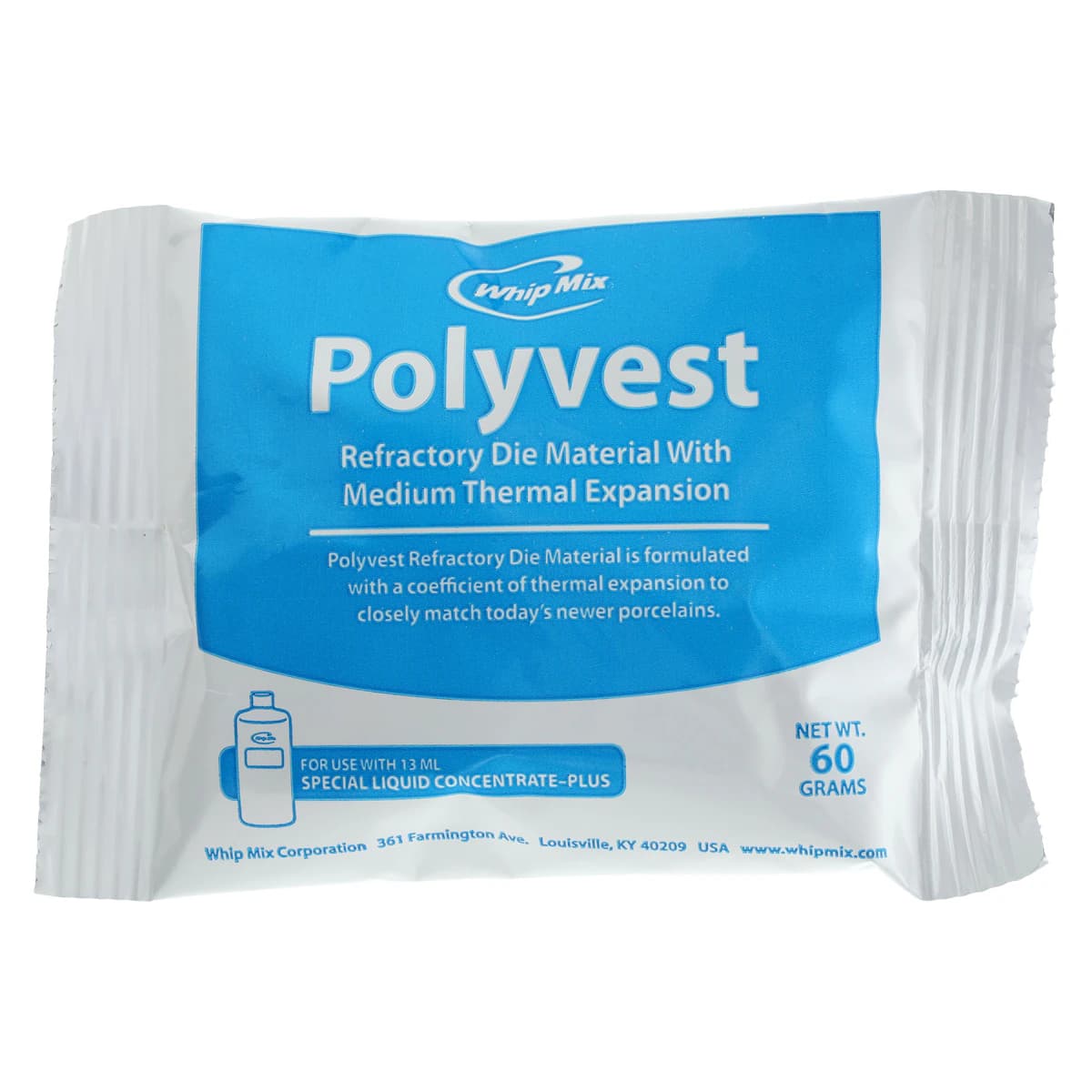 Whip Mix Polyvest Refractory Investment, 24/60 g Preweighed Packets, #24930 thumbnail 2
