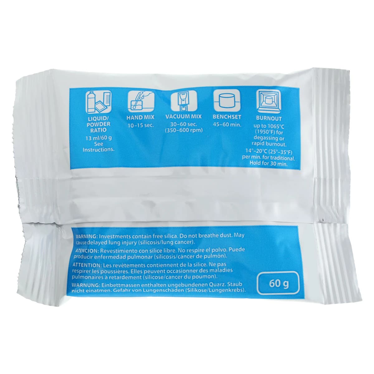 Whip Mix Polyvest Refractory Investment, 24/60 g Preweighed Packets, #24930 thumbnail 3