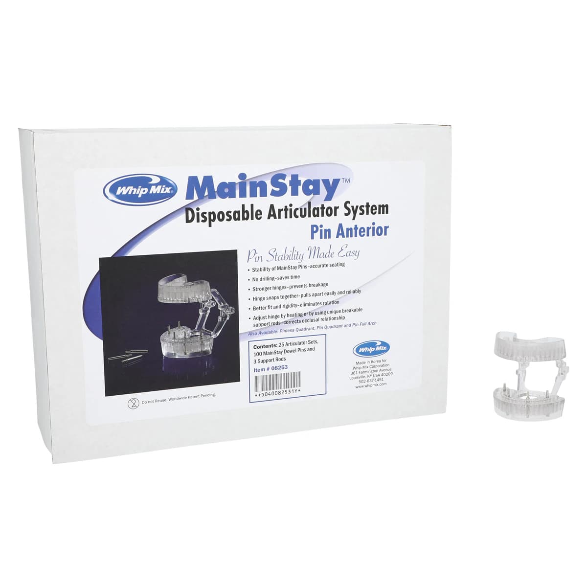 MainStay™ Disposable Articulator Pin Anterior, 25/Pkg, Whip Mix #08253 thumbnail 2