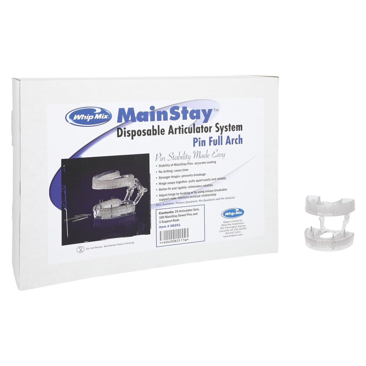 MainStay™ Disposable Articulator Pin Full Arch Pack of 25, #08251 thumbnail 2