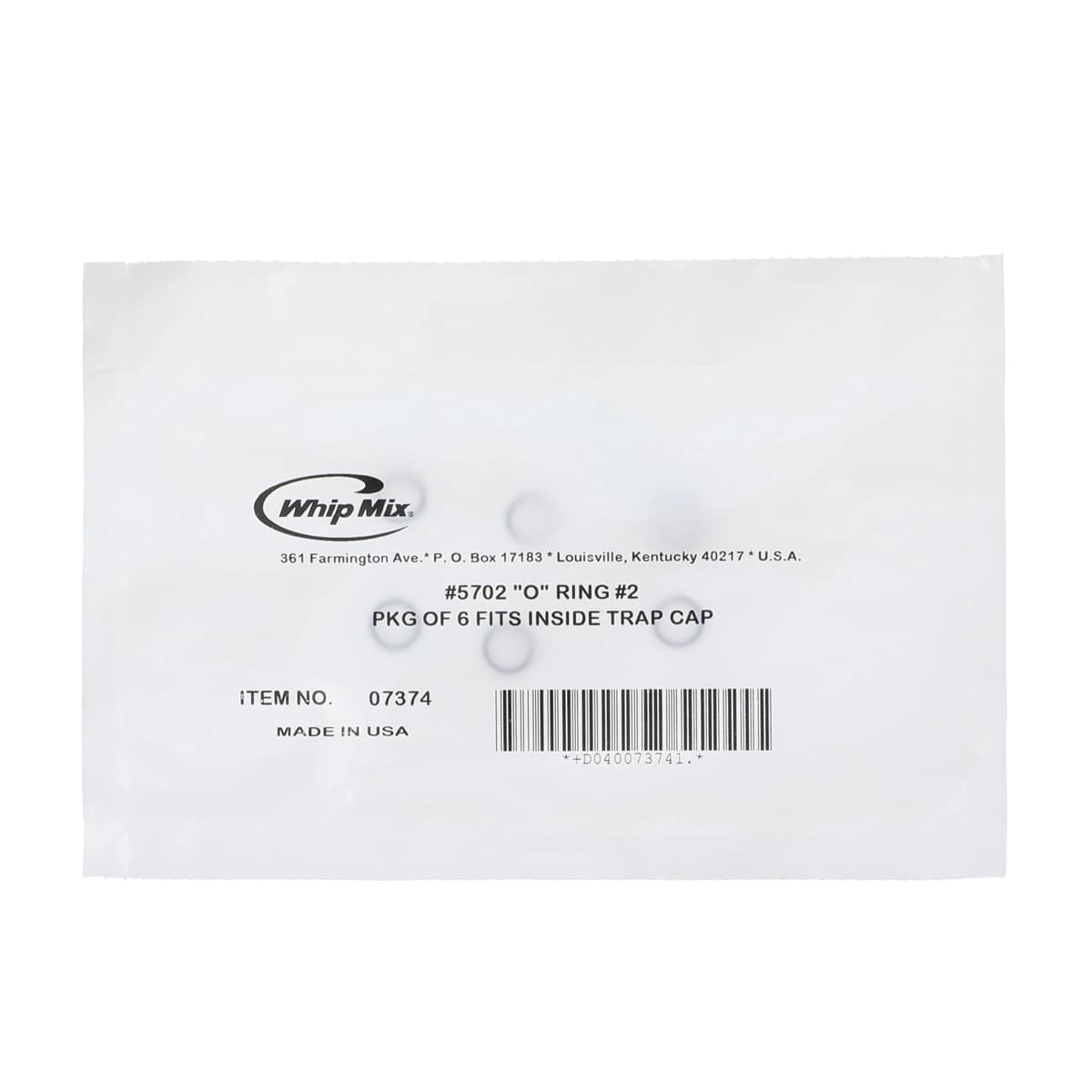 Whip Mix O-Ring #2, 7/16" OD, Replacement O-Ring, 6/Pkg, #5702 - O Ring #2 Pkg 6 - Image 1