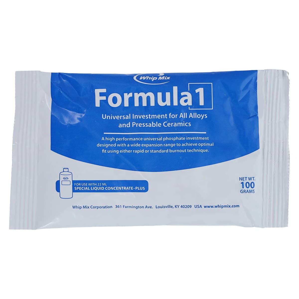 Whip Mix Formula 1 Preweighed Envelopes, Universal Investment, 100g, Pack of 50, #38152 thumbnail 2