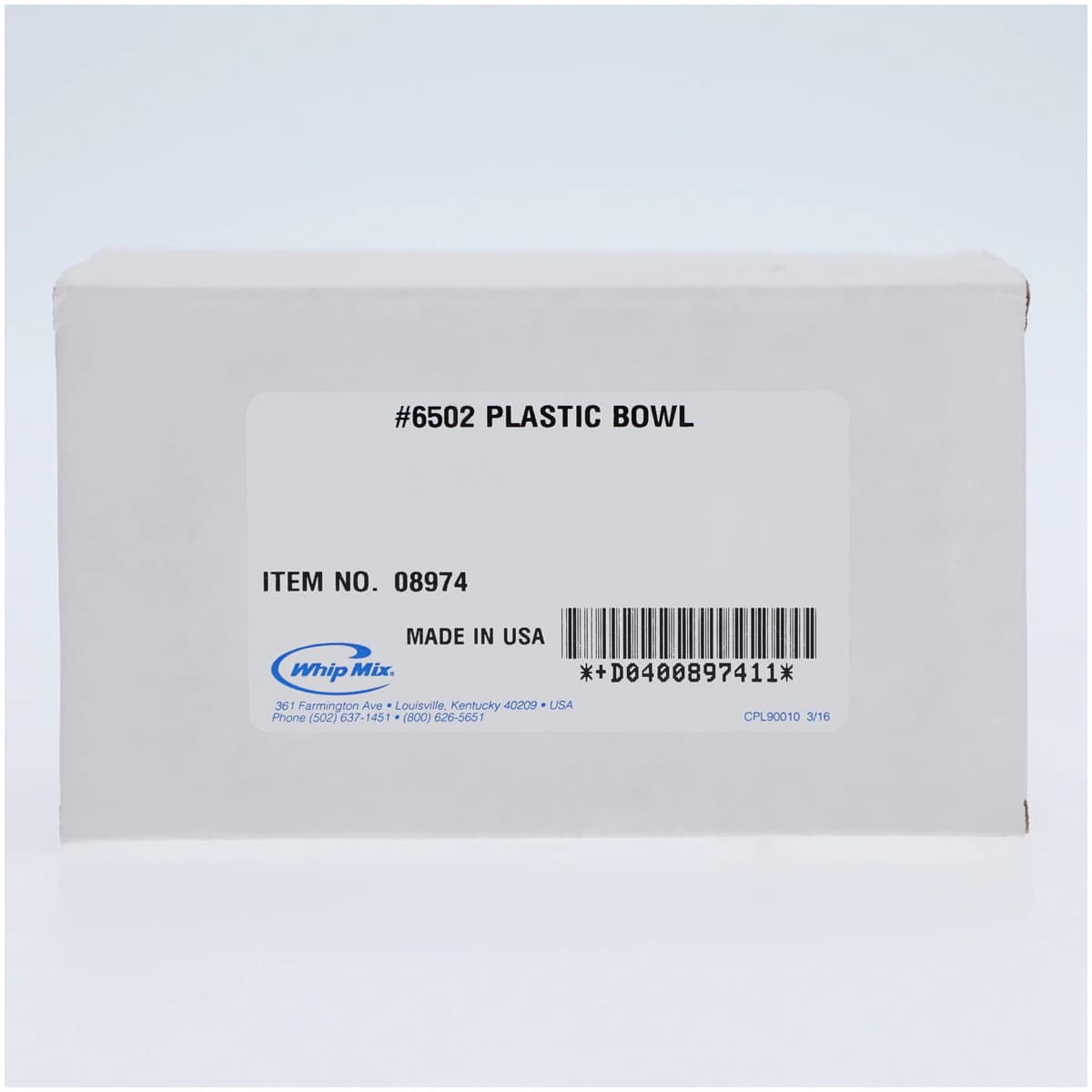 Whip Mix Vac-U-Mixer Replacement Plastic Bowl, 500 ml, 3-3/4" Diameter x 2-3/4" Deep, #6502 thumbnail 2